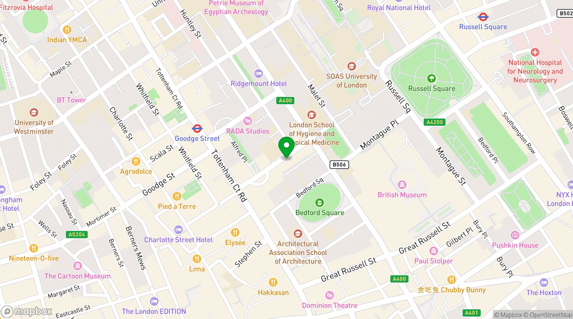 Map showing Treadwell's Books