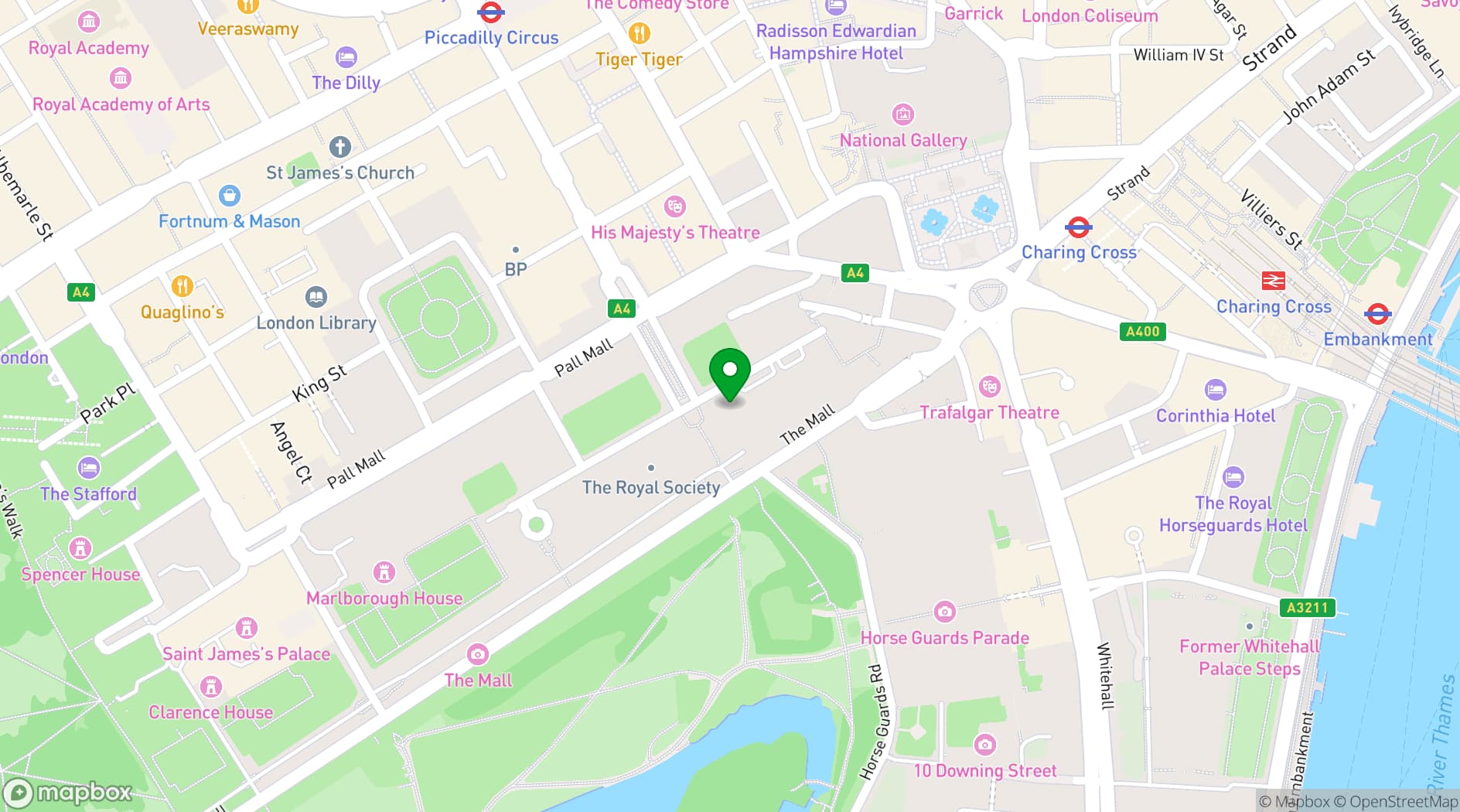 Map showing Carlton House Terrace