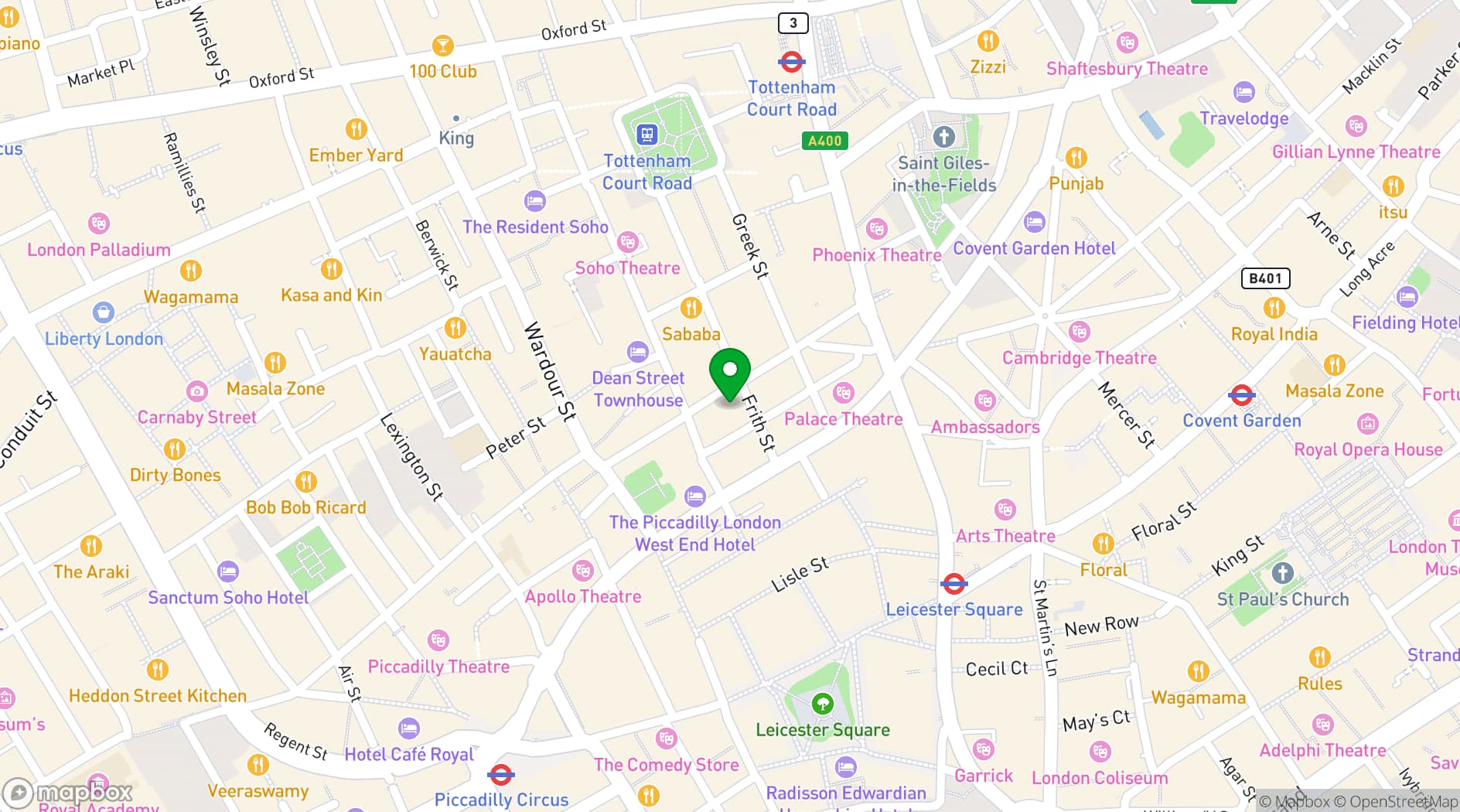 Map showing Belgo Soho