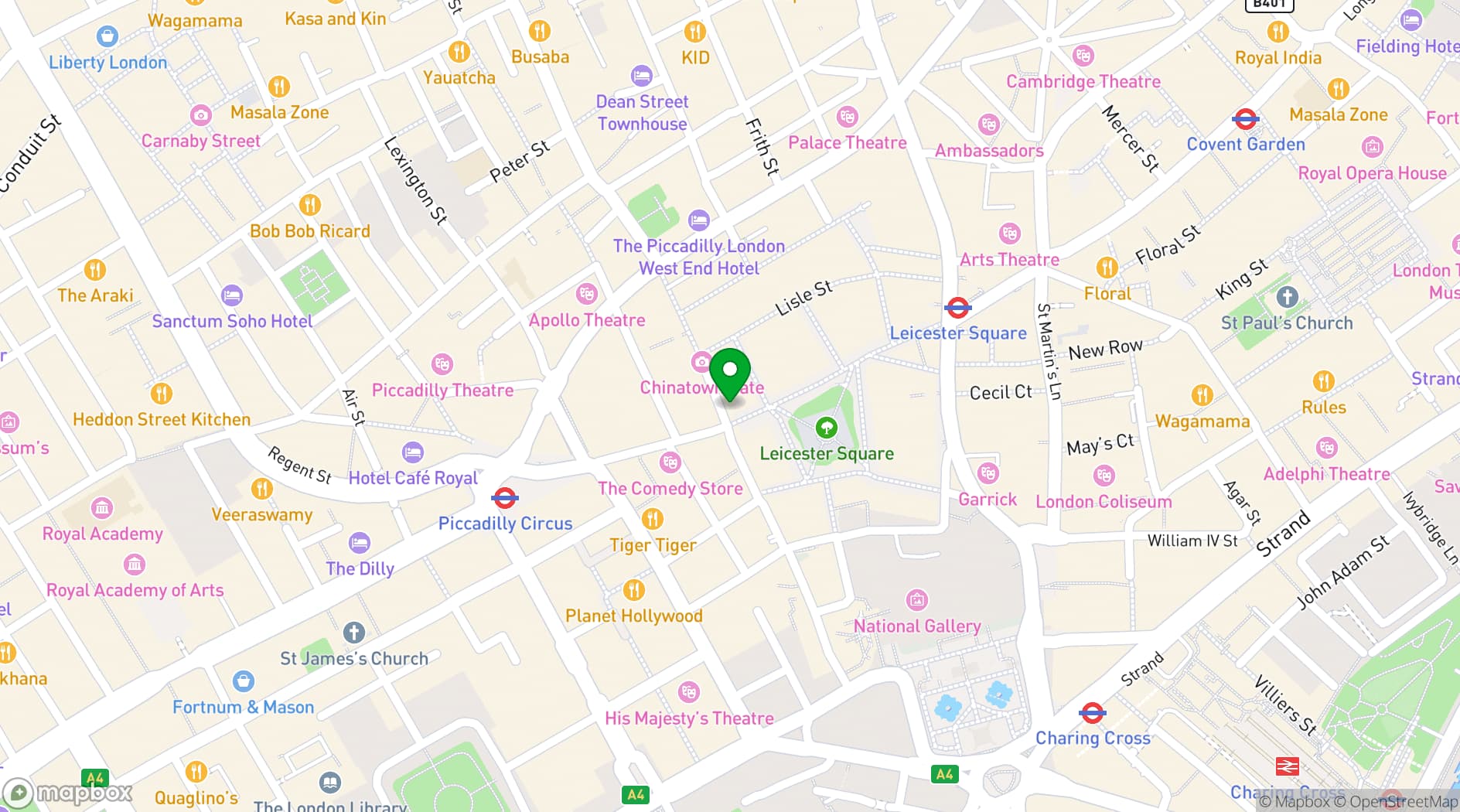 Map showing The Perception at W London