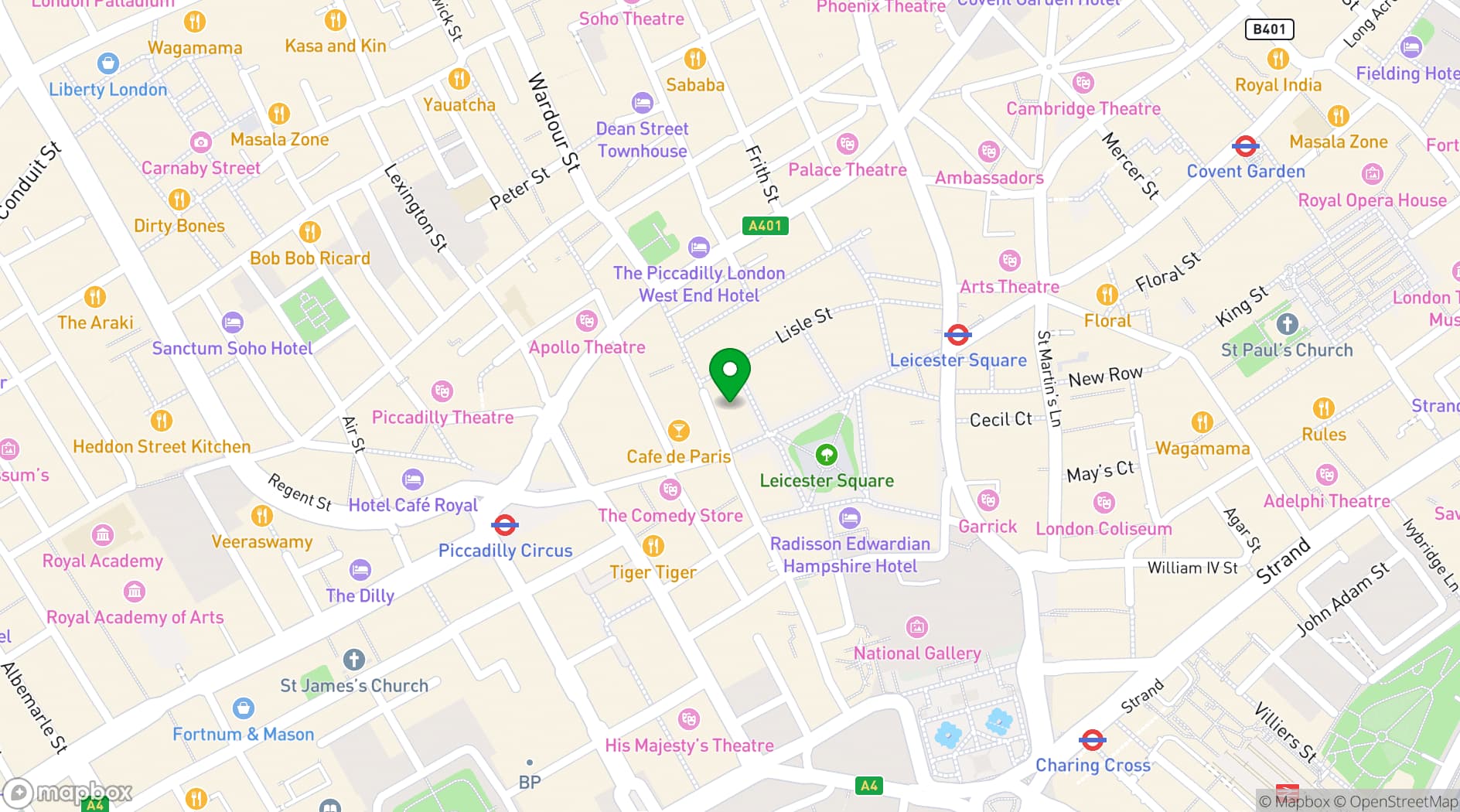 Map showing W London
