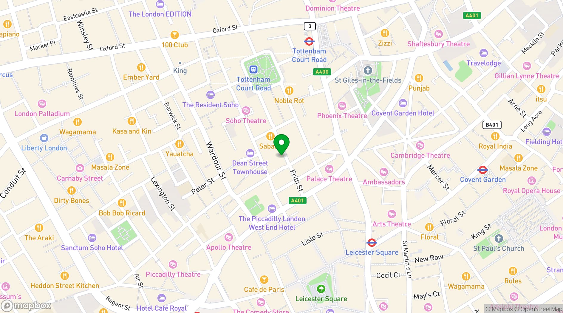 Map showing ZIMA Russian Restaurant