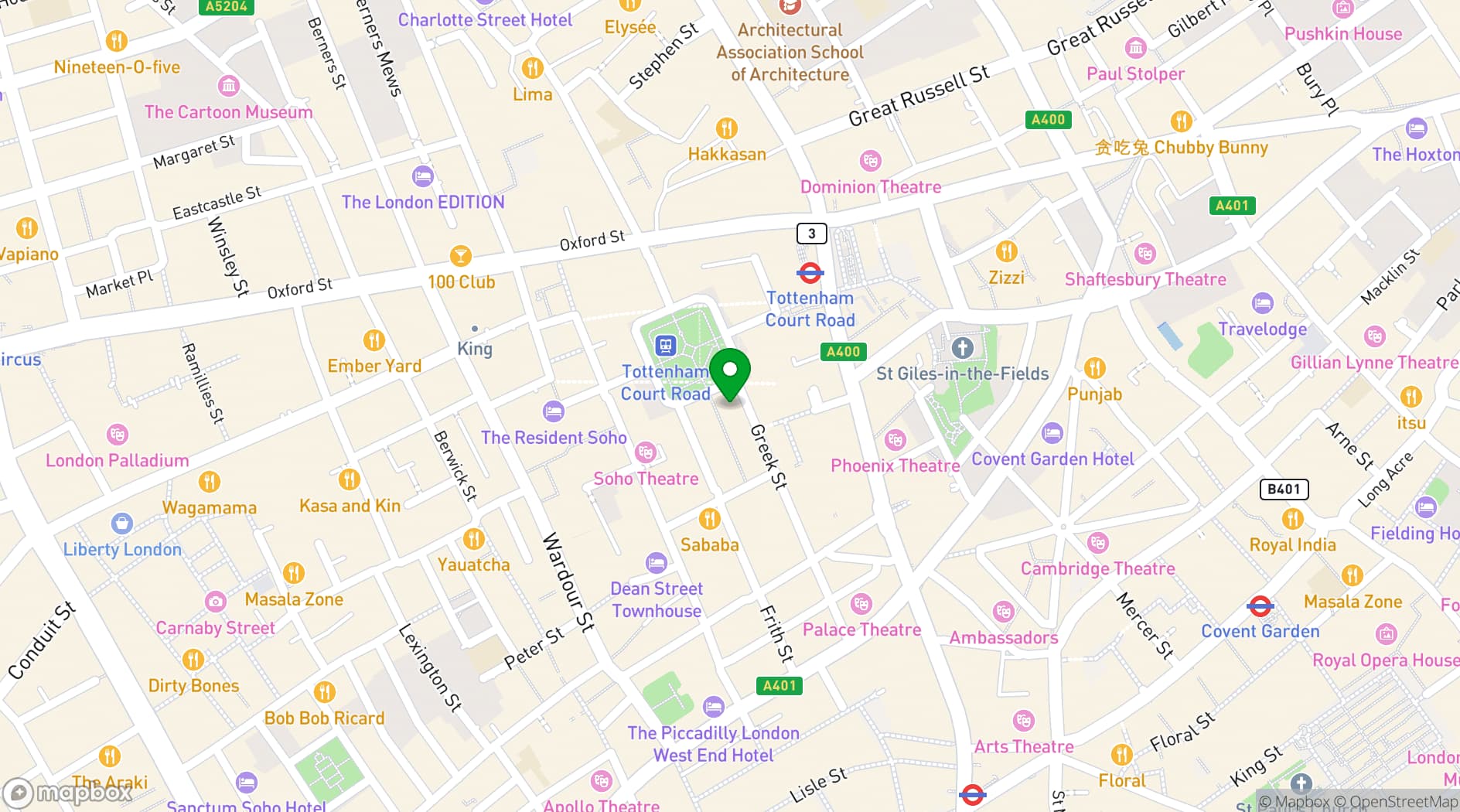 Map showing Meet in Place