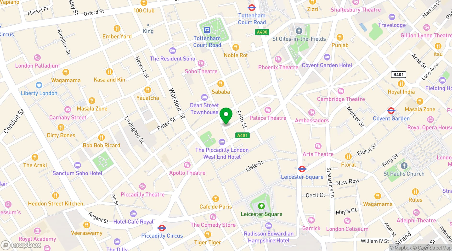 Map showing Mr Fogg's Pawnbrokers
