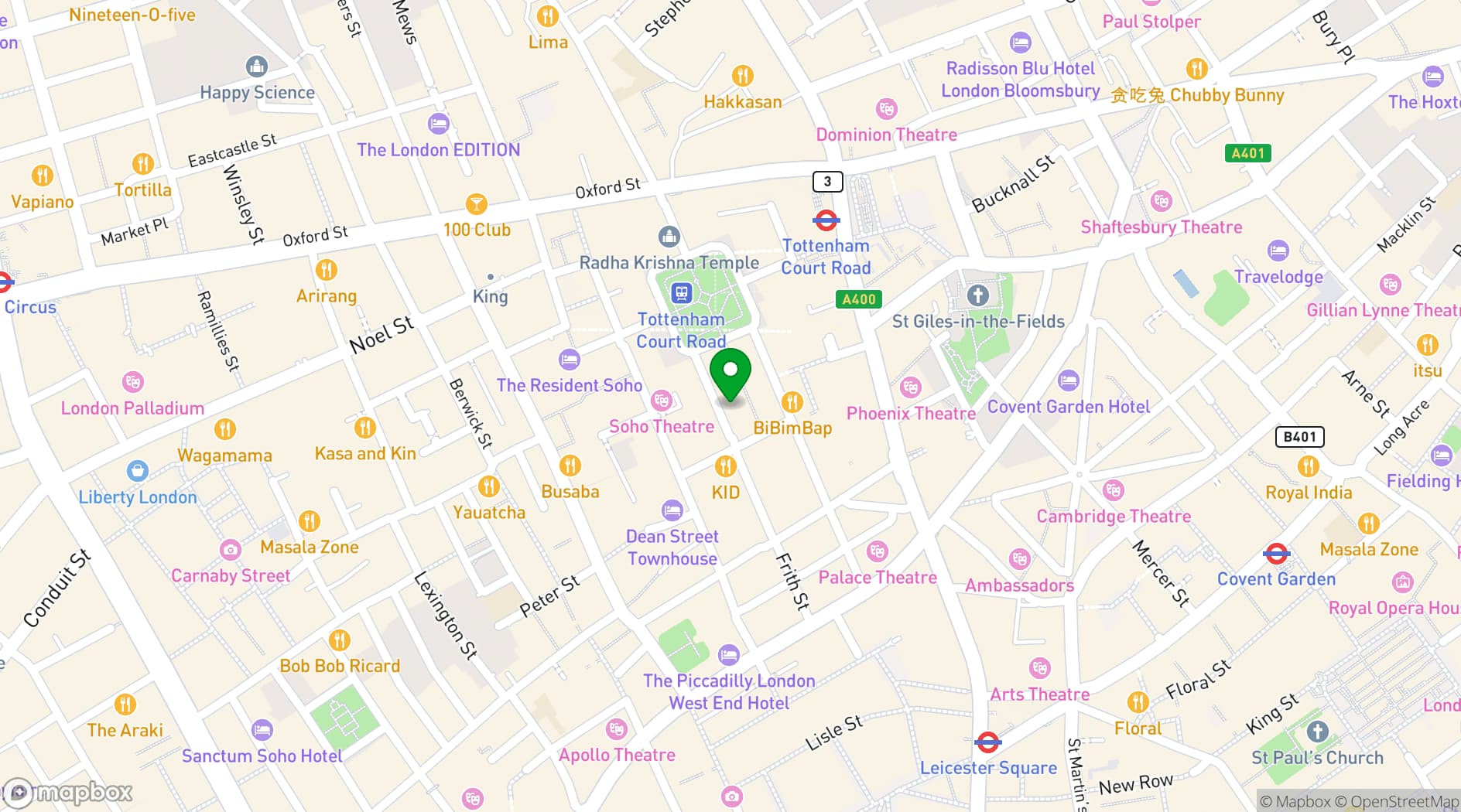 Map showing Hazlitt's