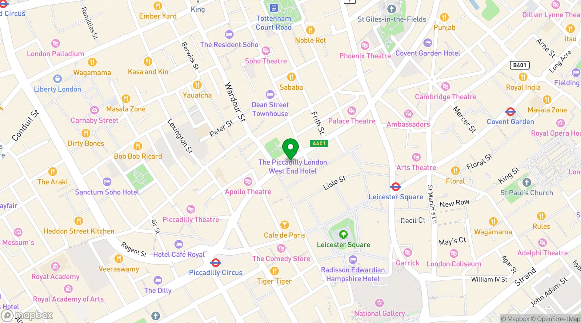 Map showing The Century Club