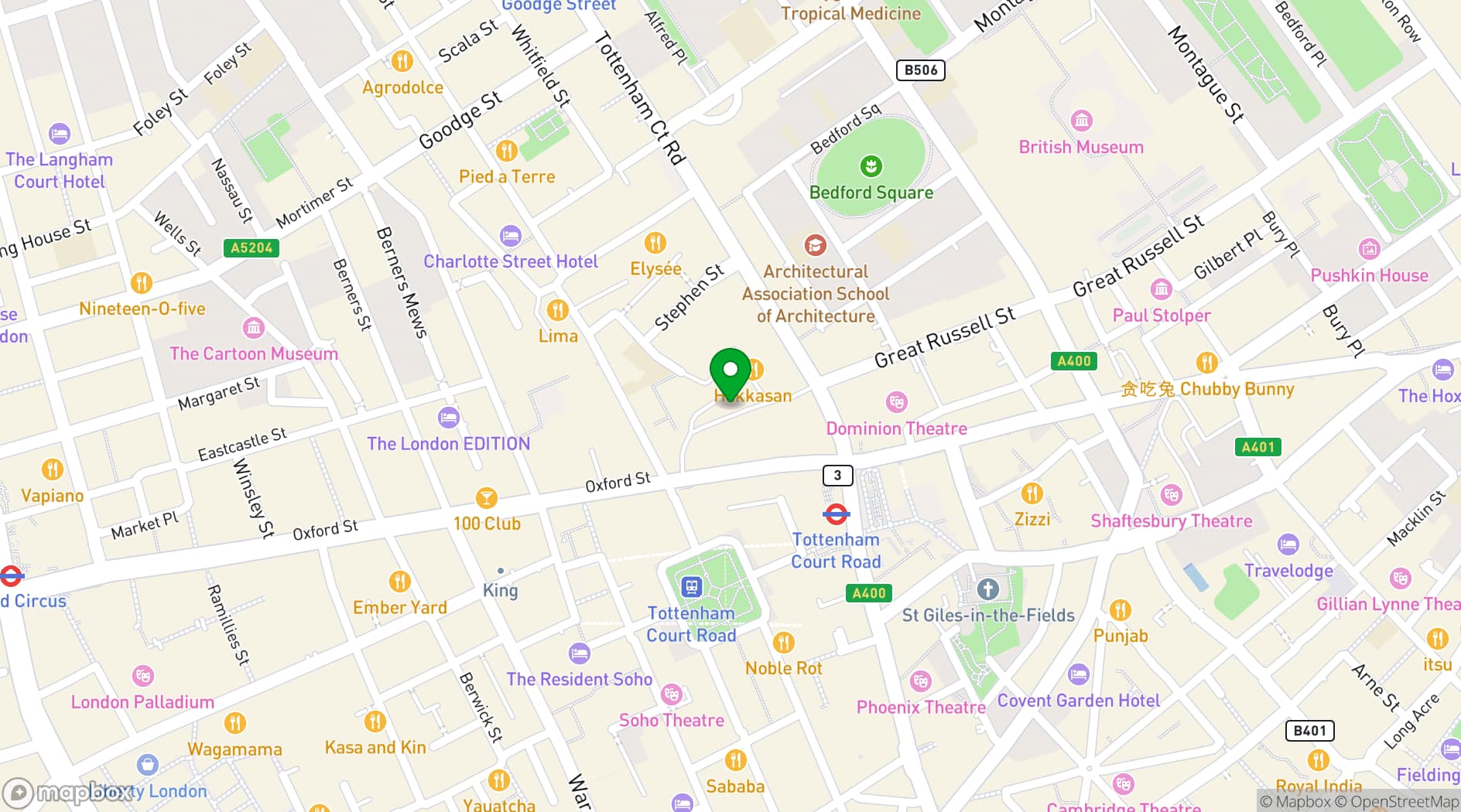 Map showing Hanway London