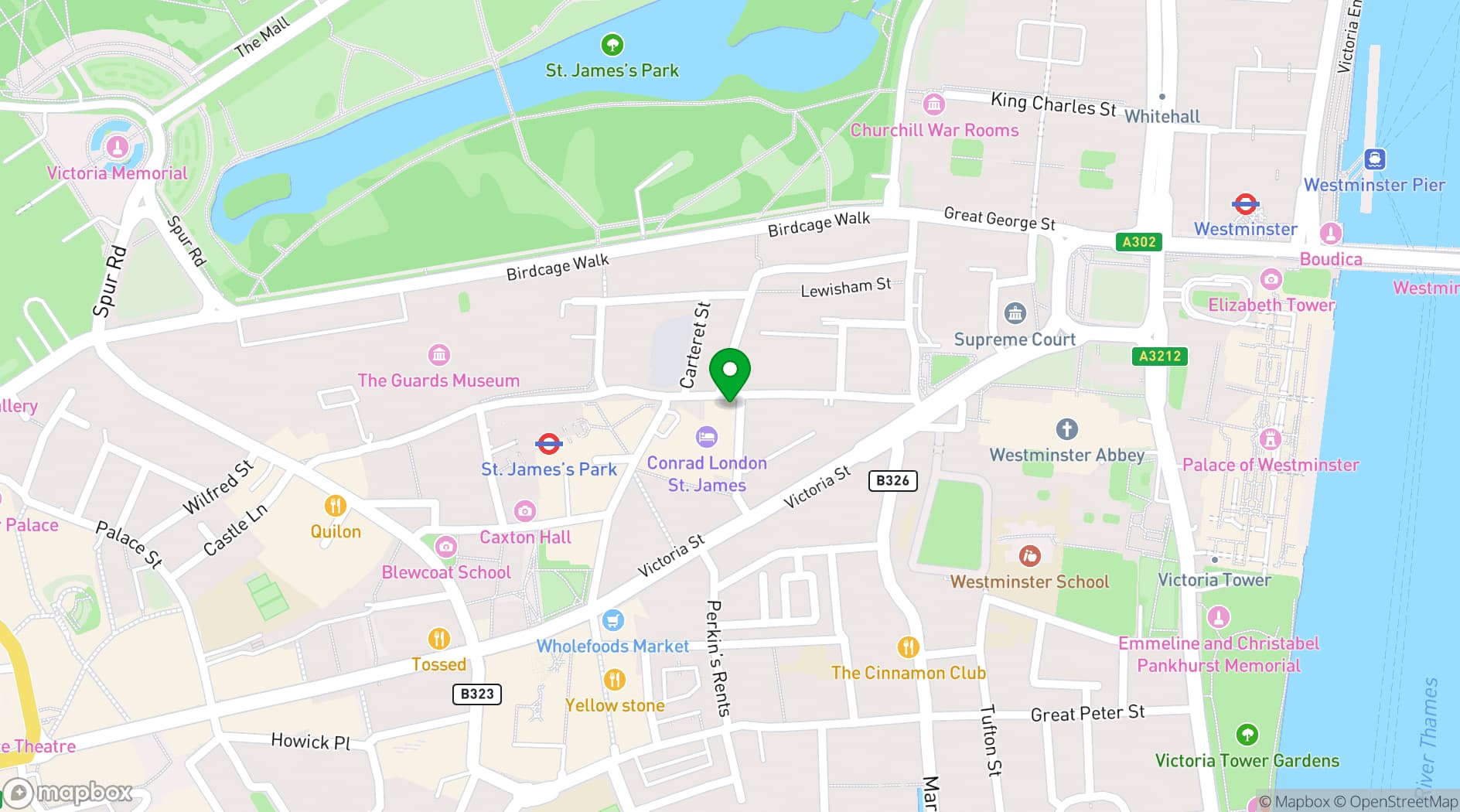 Map showing Blue Boar Pub