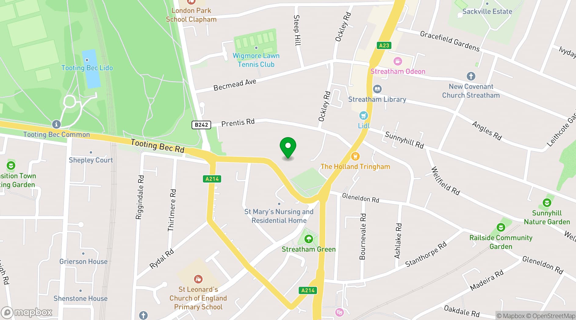 Map showing St Leonard's Church Hall
