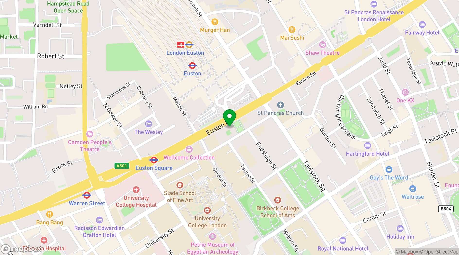 Map showing Friends House 