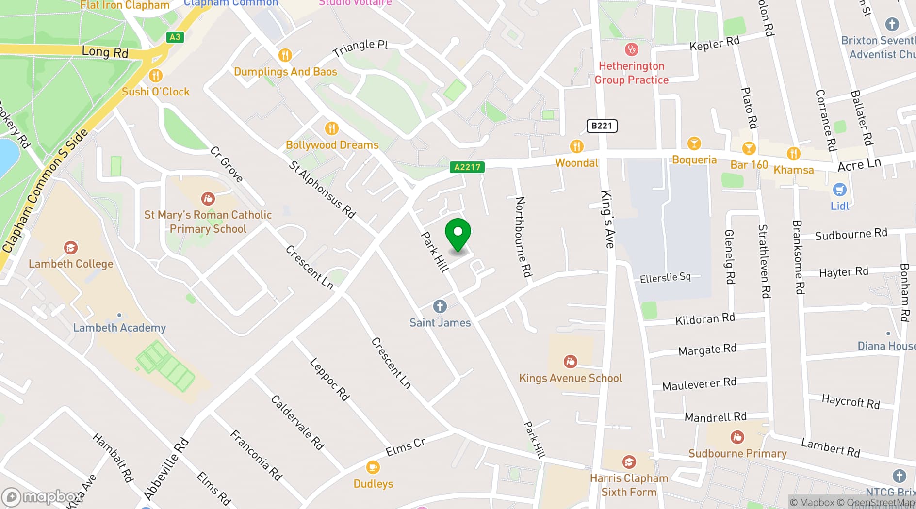 Map showing The Space London