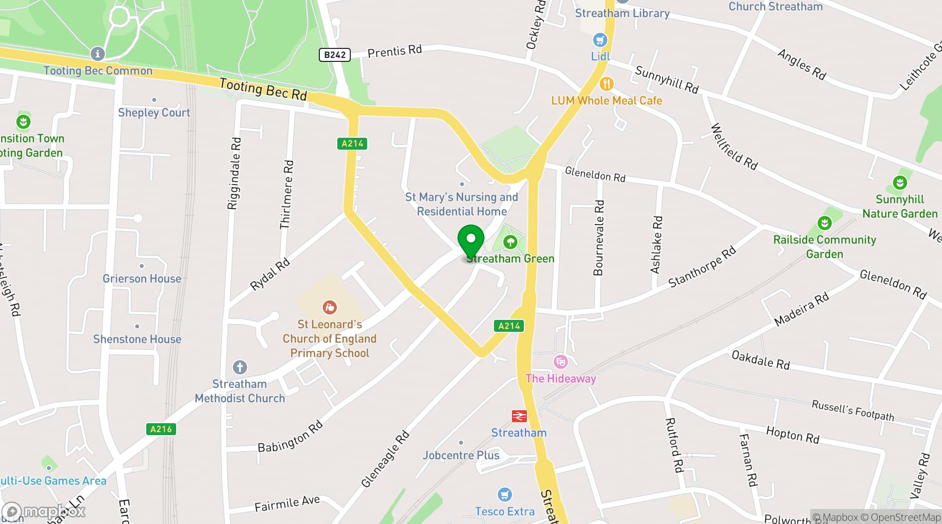 Map showing The Manor Arms
