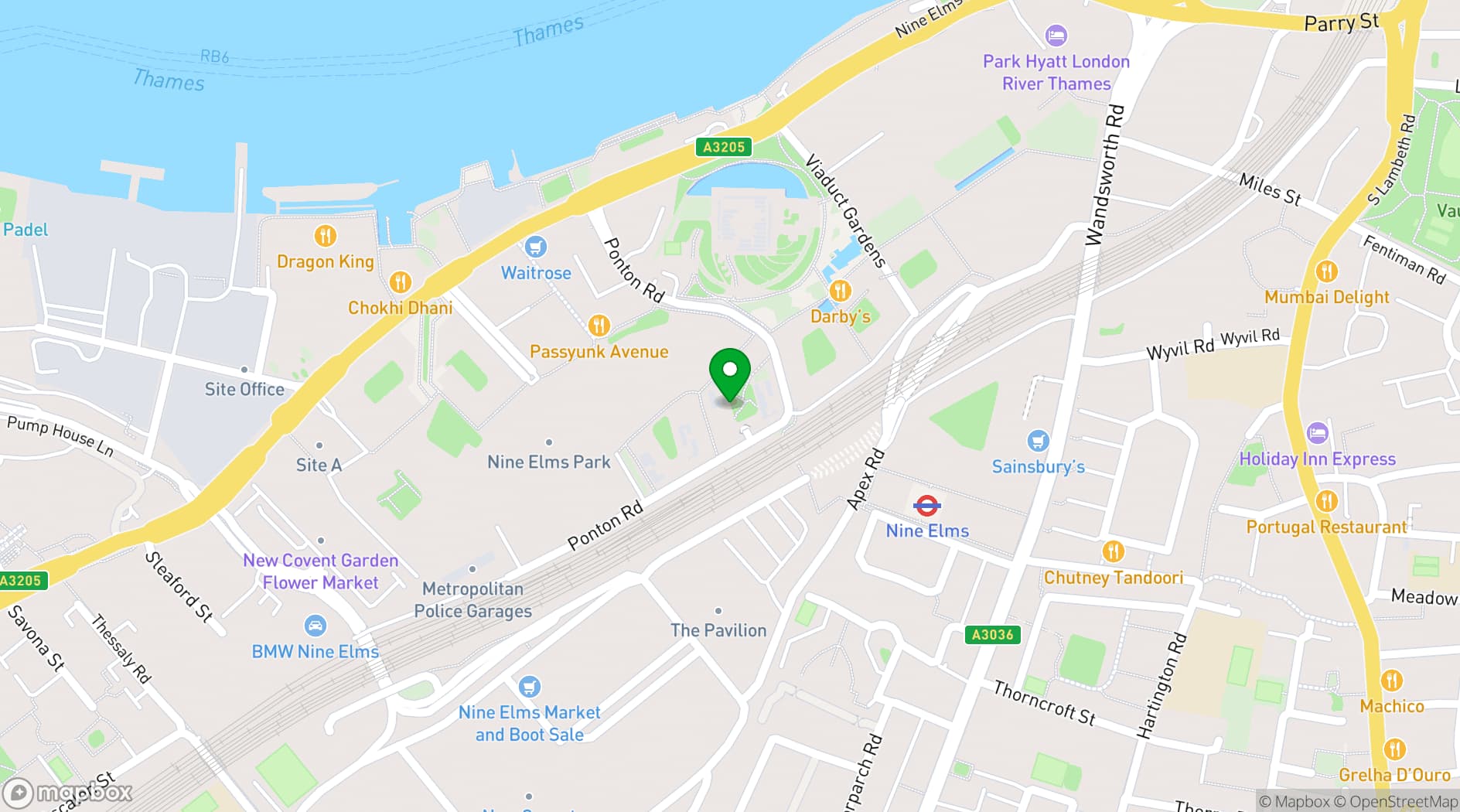 Map showing The Etc. Space at Matt's Gallery