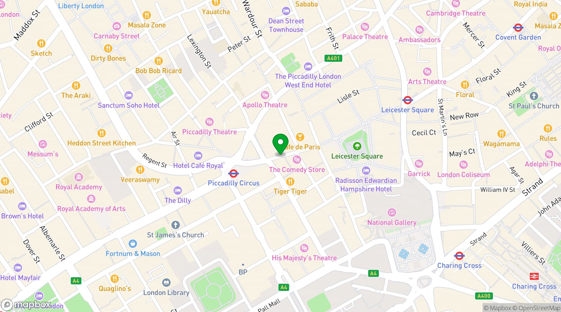 Map showing Angus Steakhouse