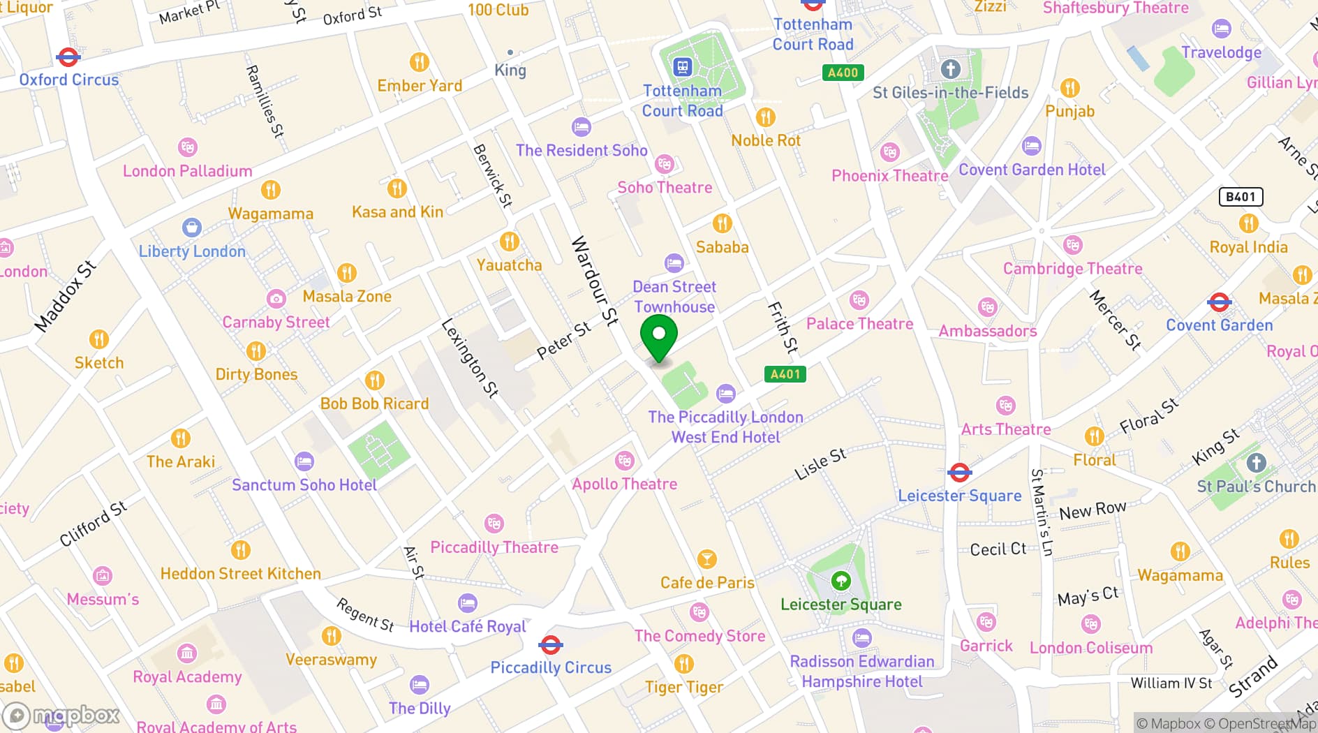 Map showing Saffron Soho