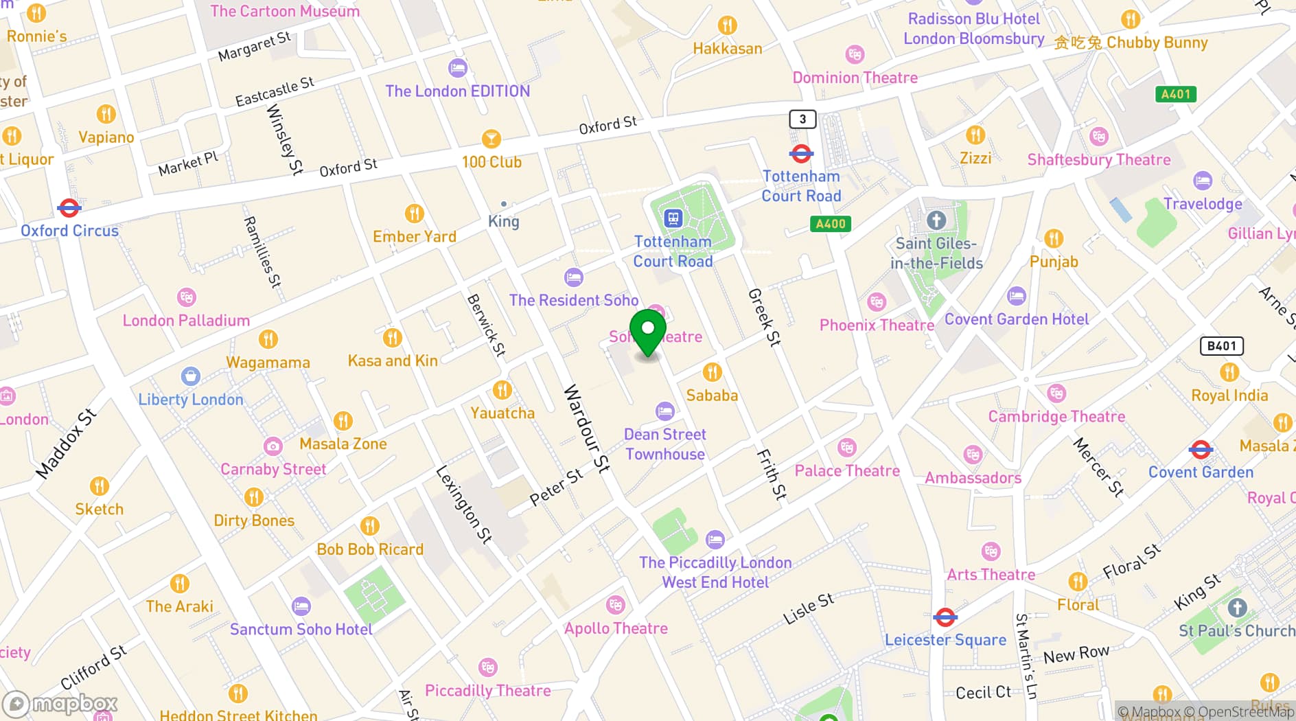 Map showing Soho House