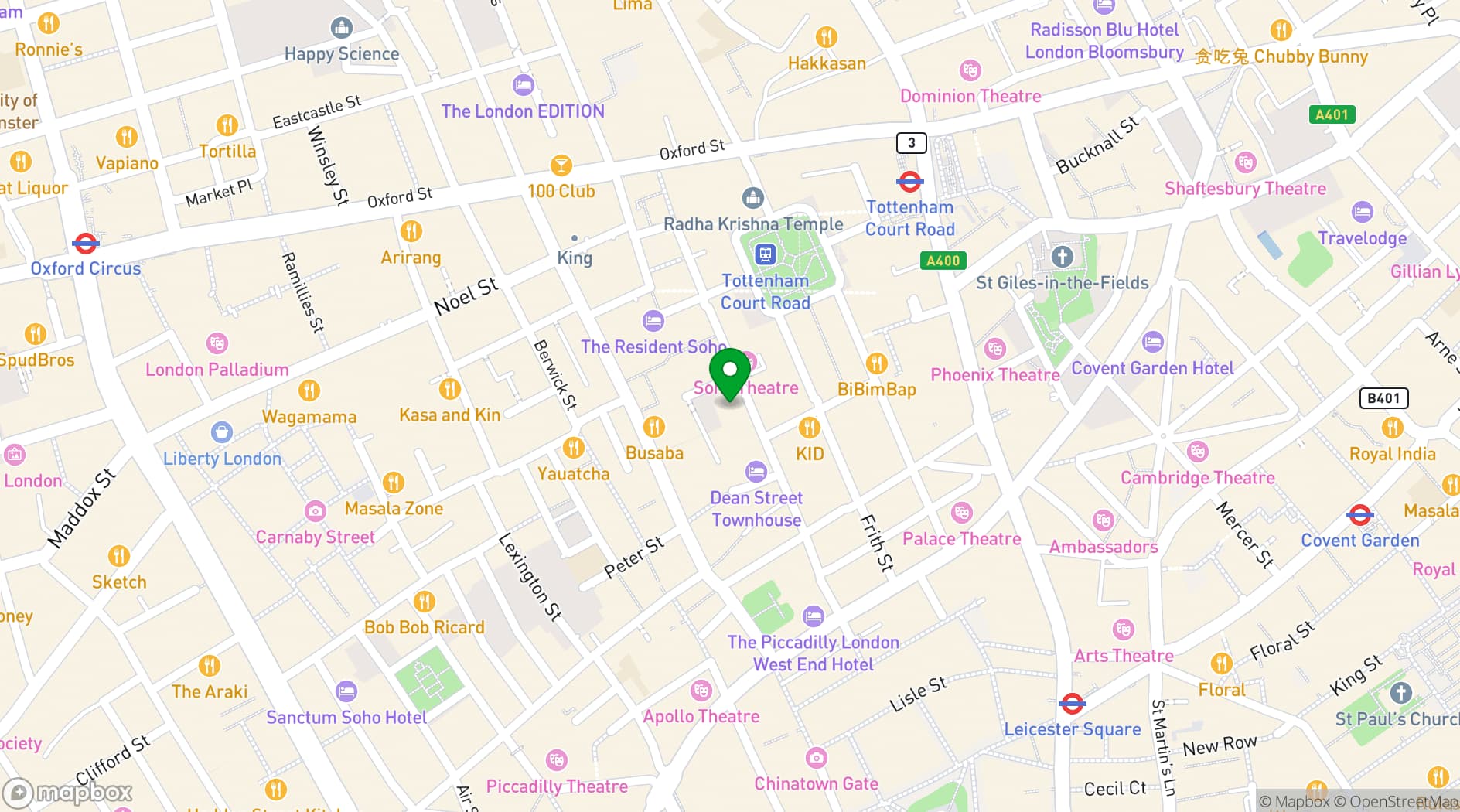 Map showing The Seafood Bar