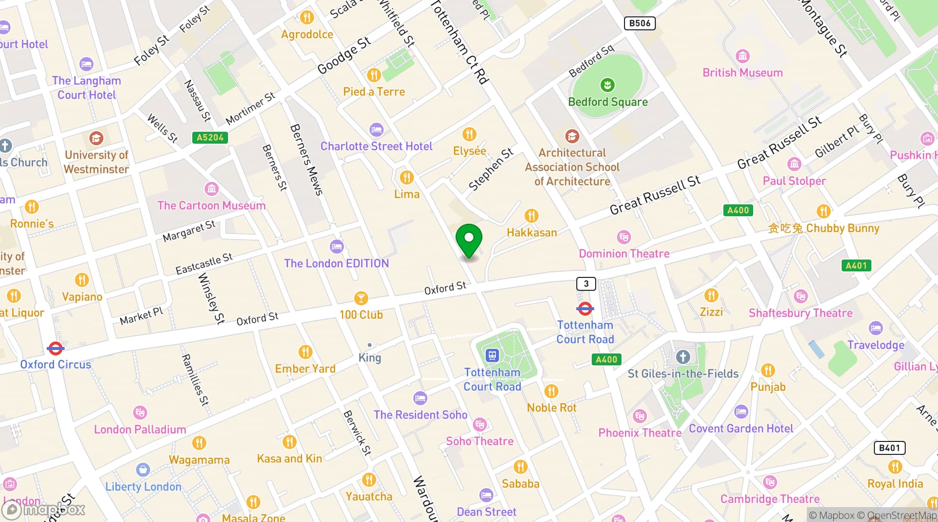 Map showing The ROXY