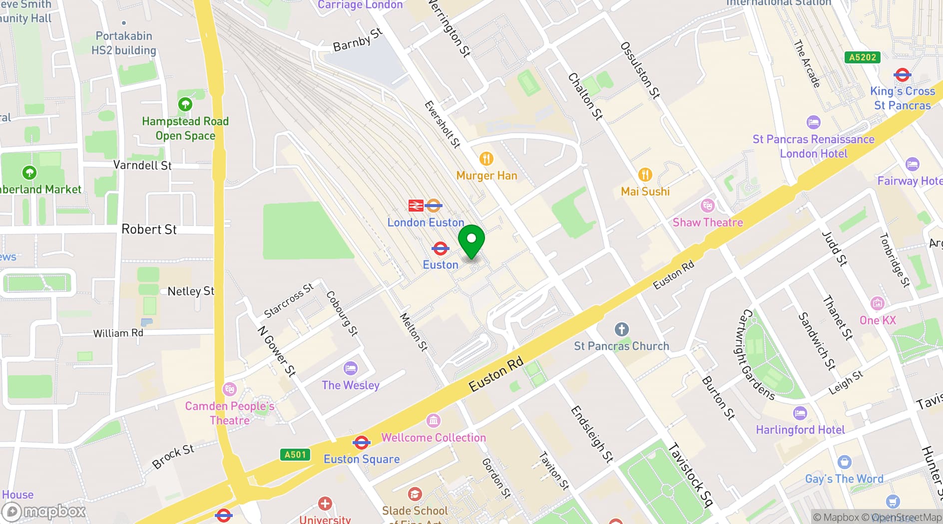 Map showing Old Diorama Arts Centre