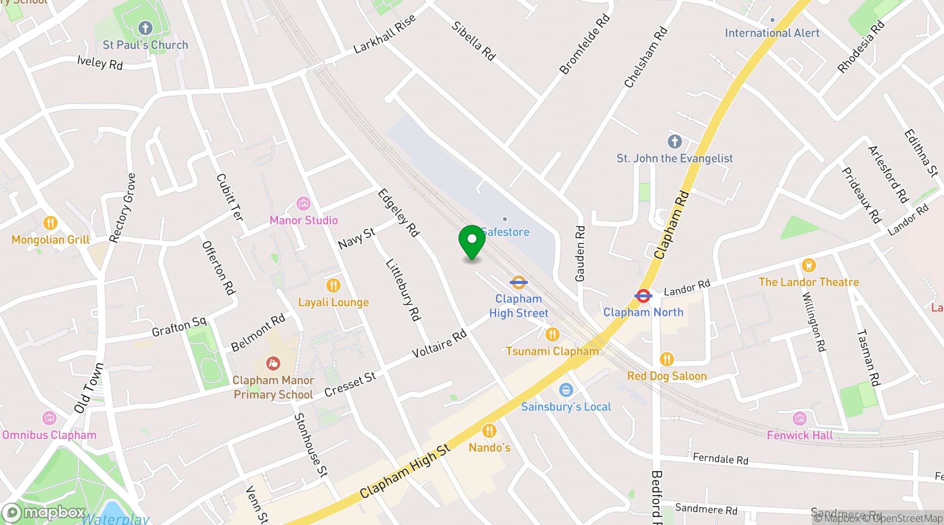 Map showing Clapham North Art Centre