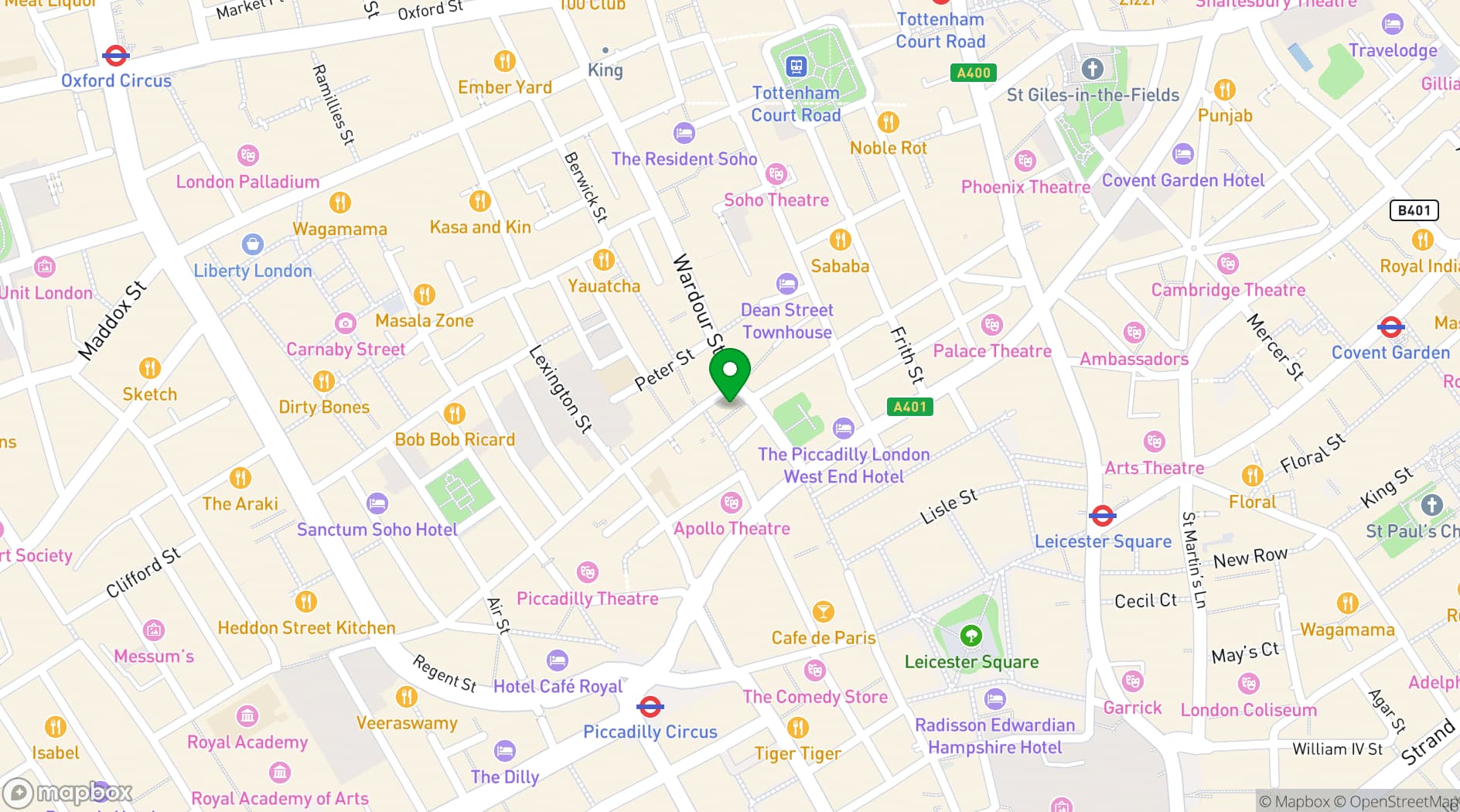 Map showing The Bi-Fold Soho Shop