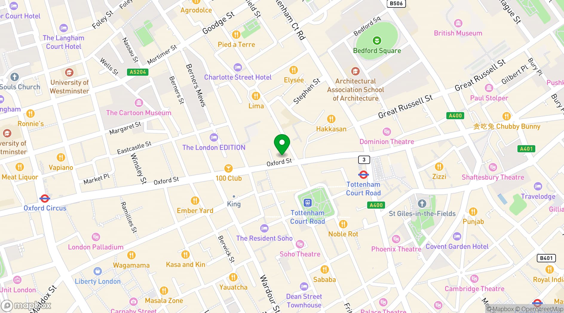 Map showing eOffice - Soho