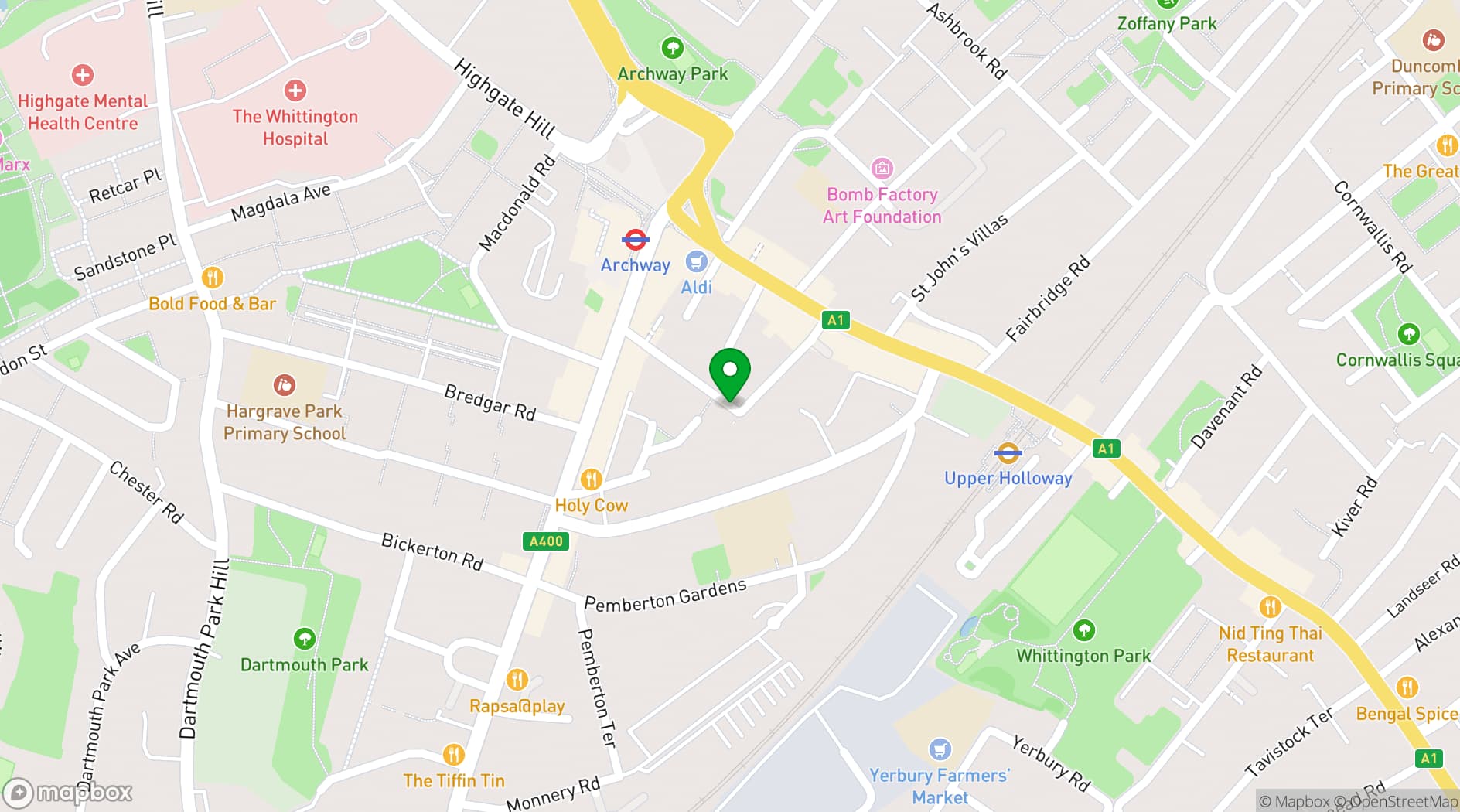 Map showing Hargrave Hall