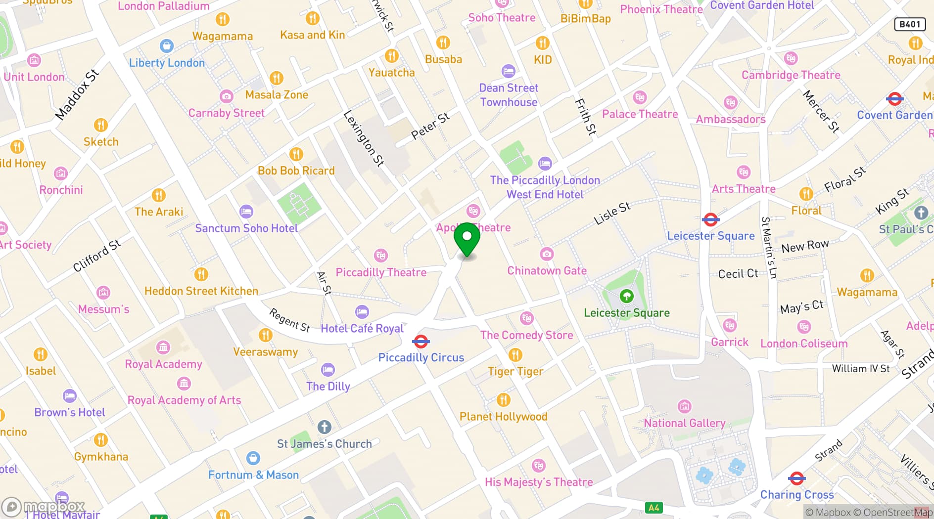 Map showing Crystal Maze