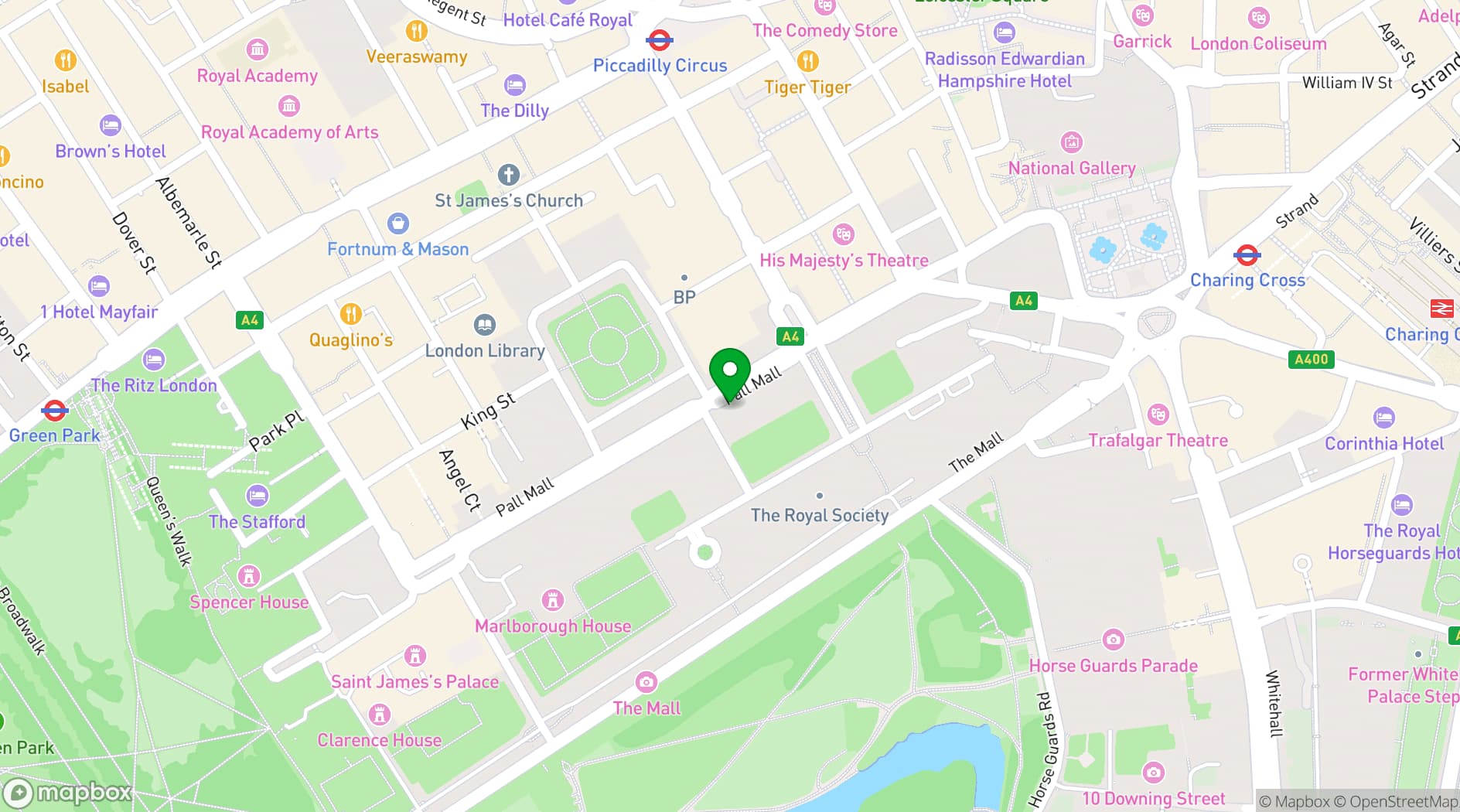 Map showing The Reform Club