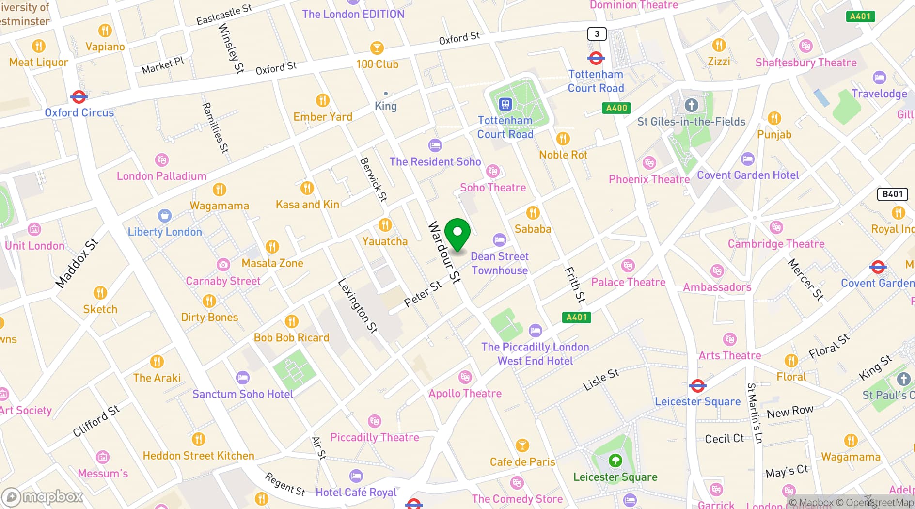 Map showing The Azulito Bar 