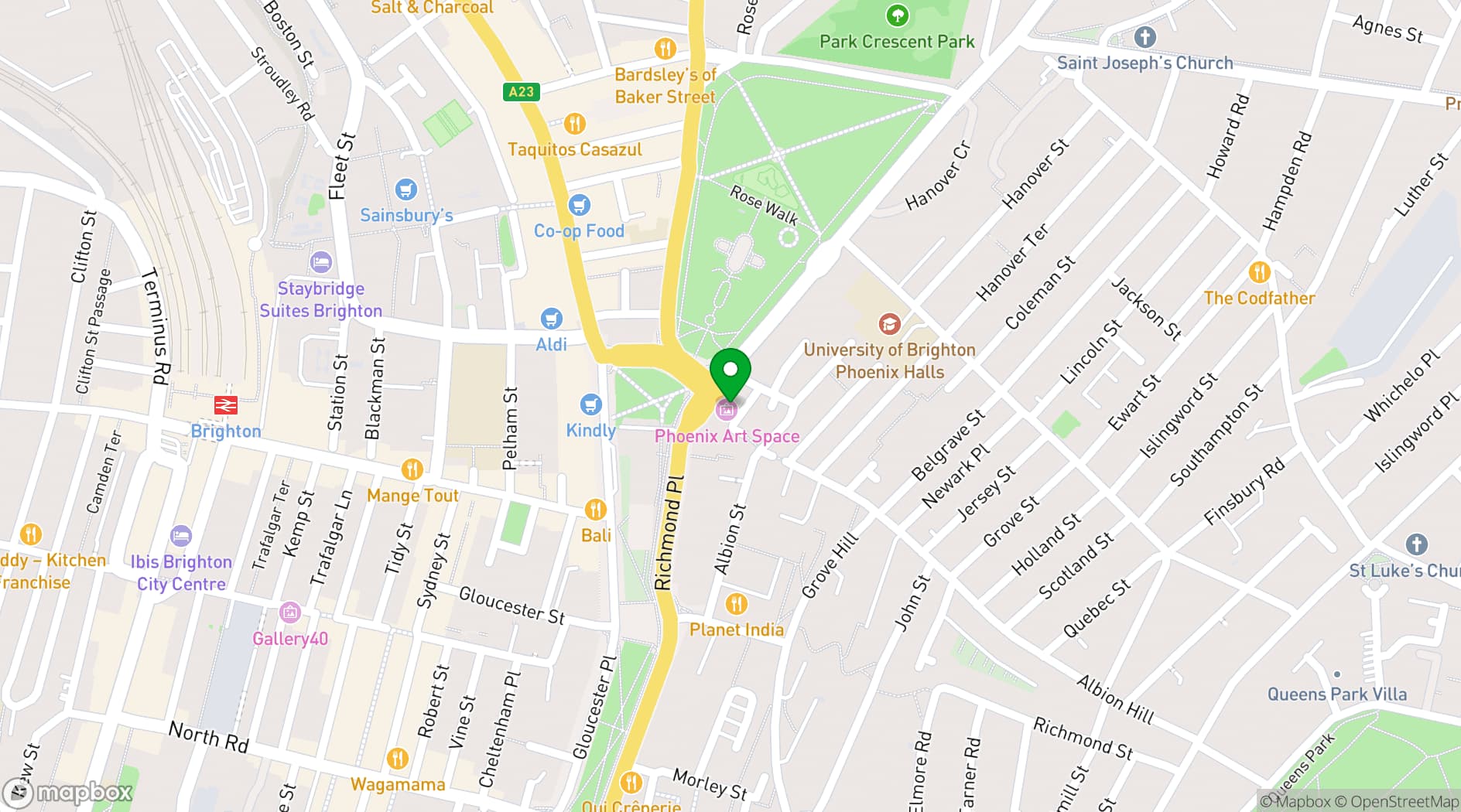Map showing Phoenix Art Space