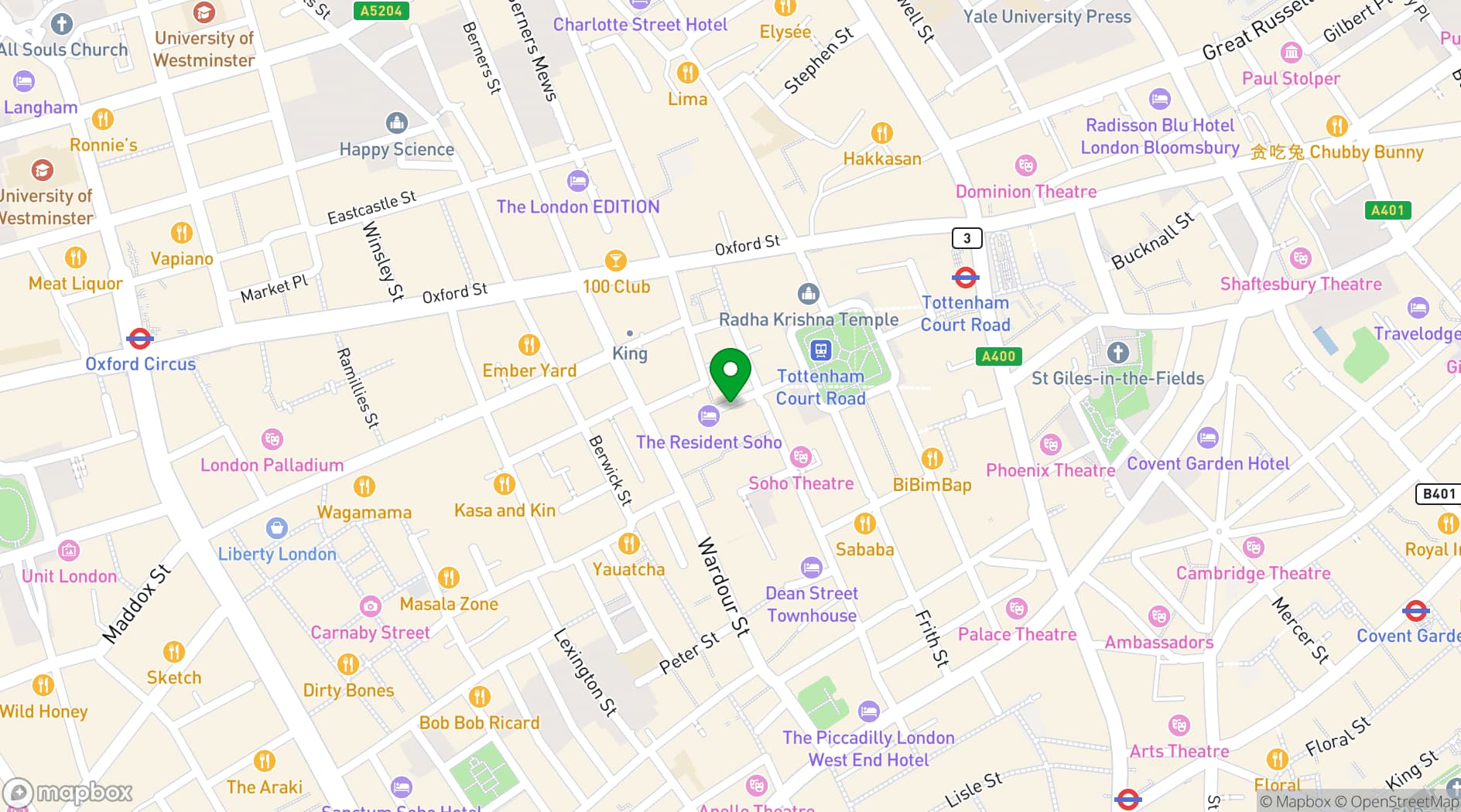 Map showing Club 16