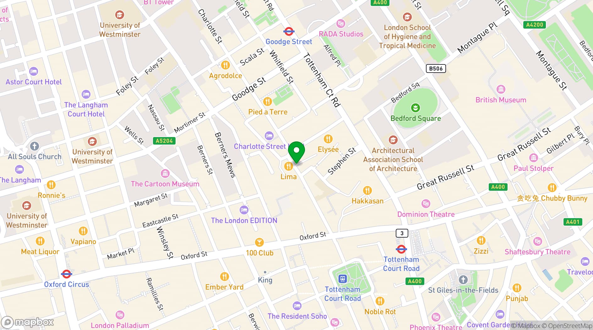 Map showing The Wheatsheaf