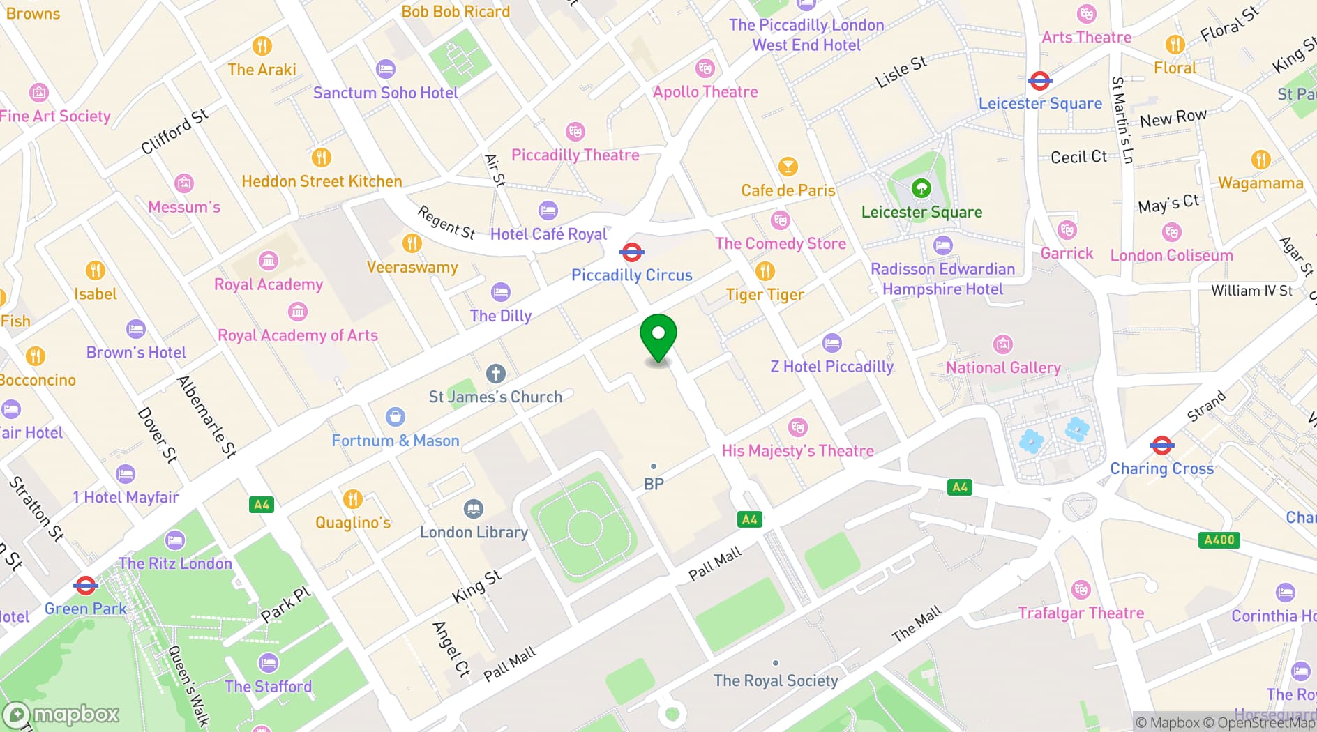 Map showing Vue Piccadilly Circus