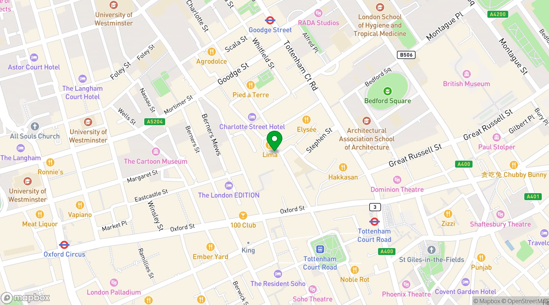 Map showing Lucy Wong