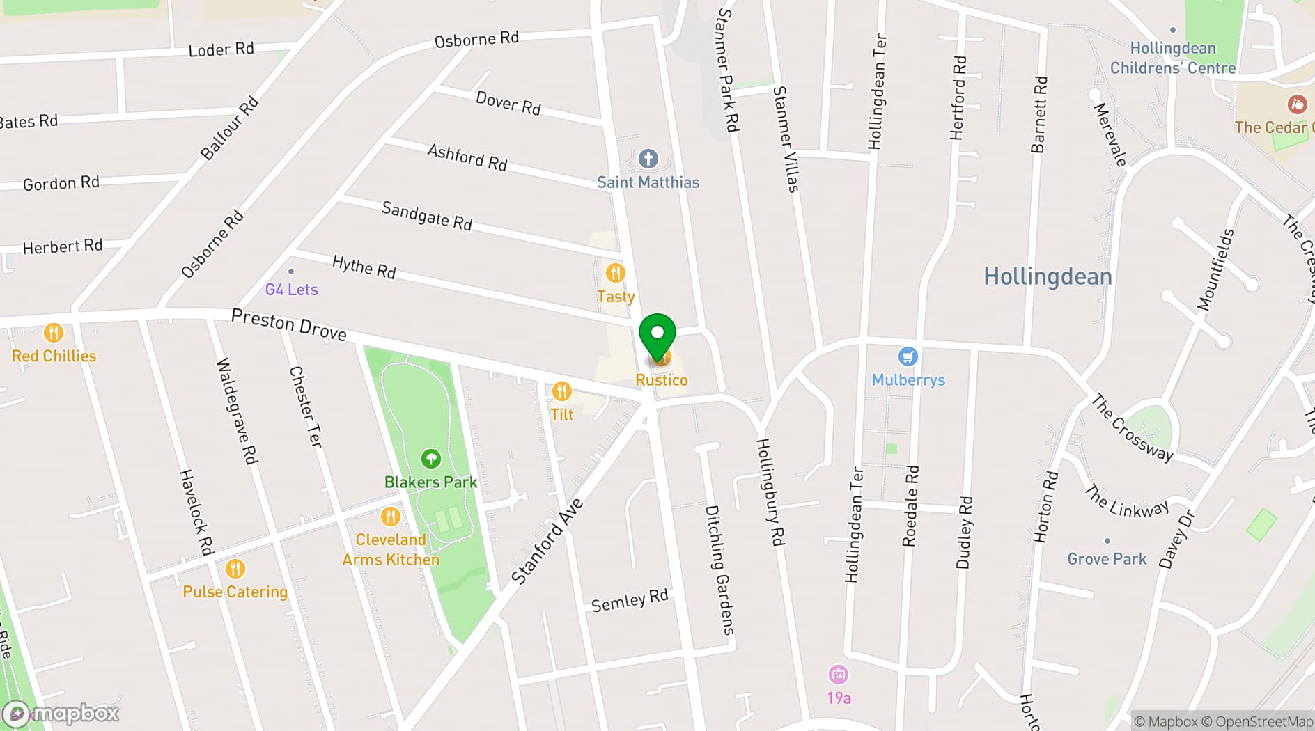 Map showing Lost and Found Taproom Brighton