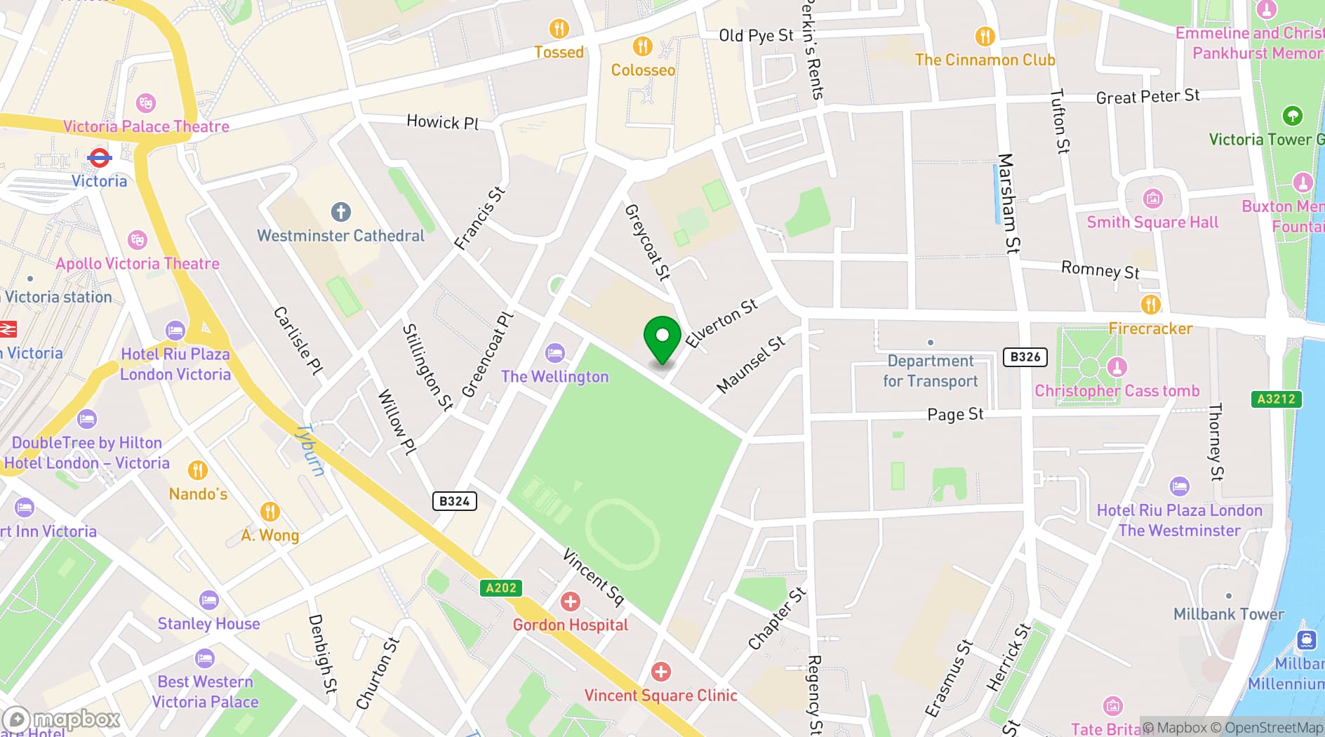 Map showing Royal Horticultural Halls