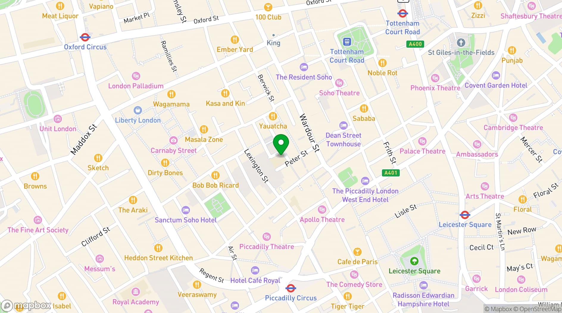 Map showing TV Studio