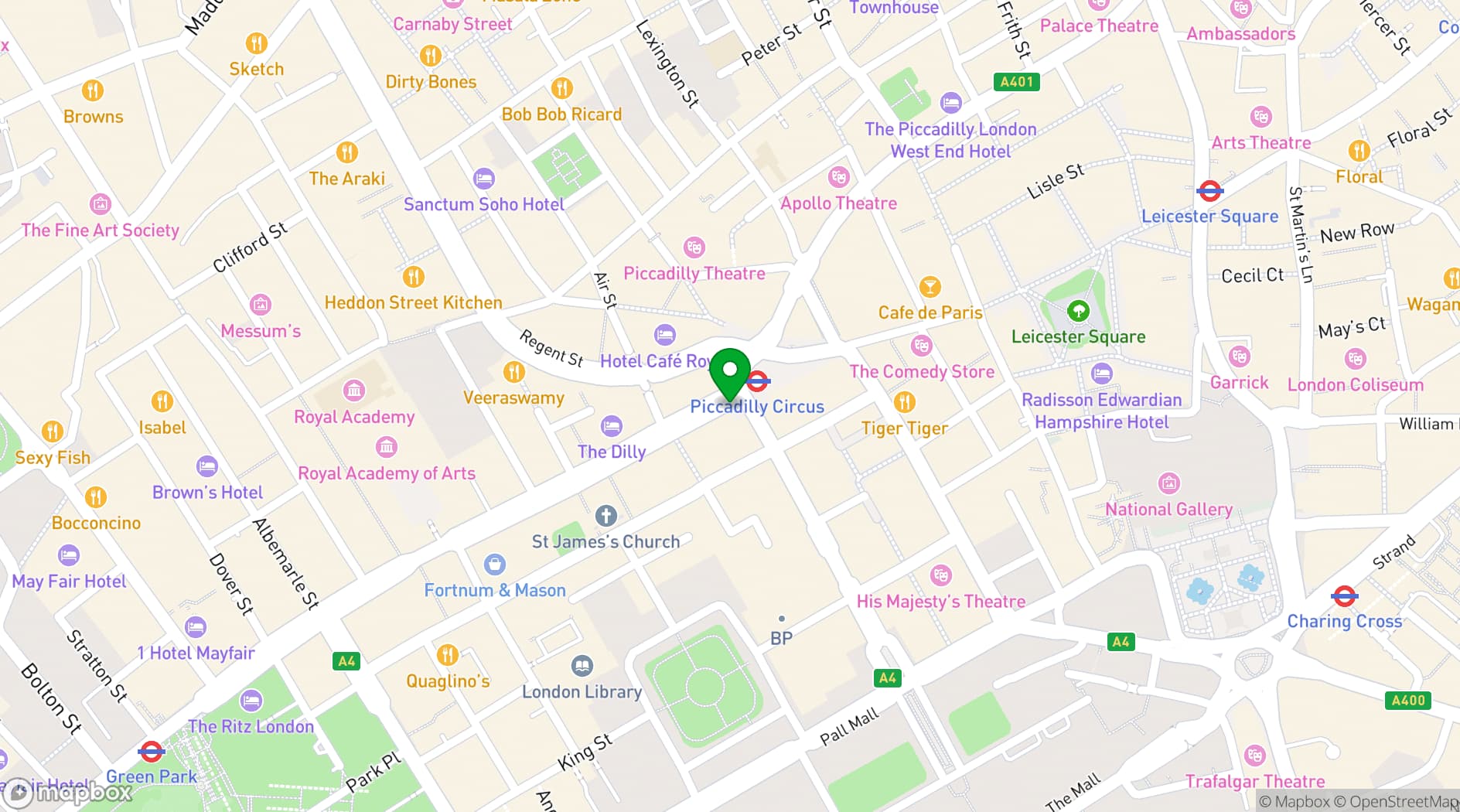 Map showing The London Reign 