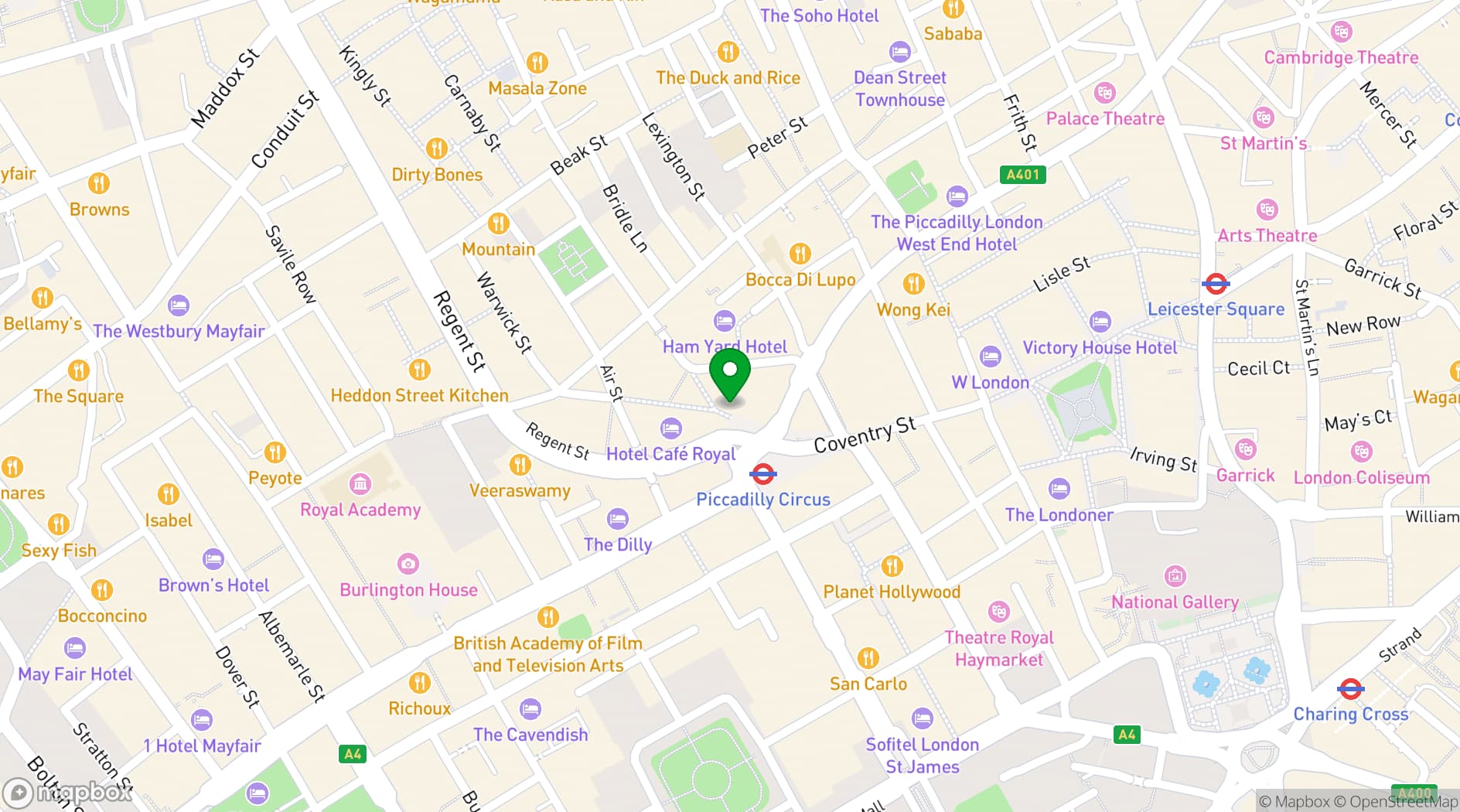 Map showing Black Tap 
