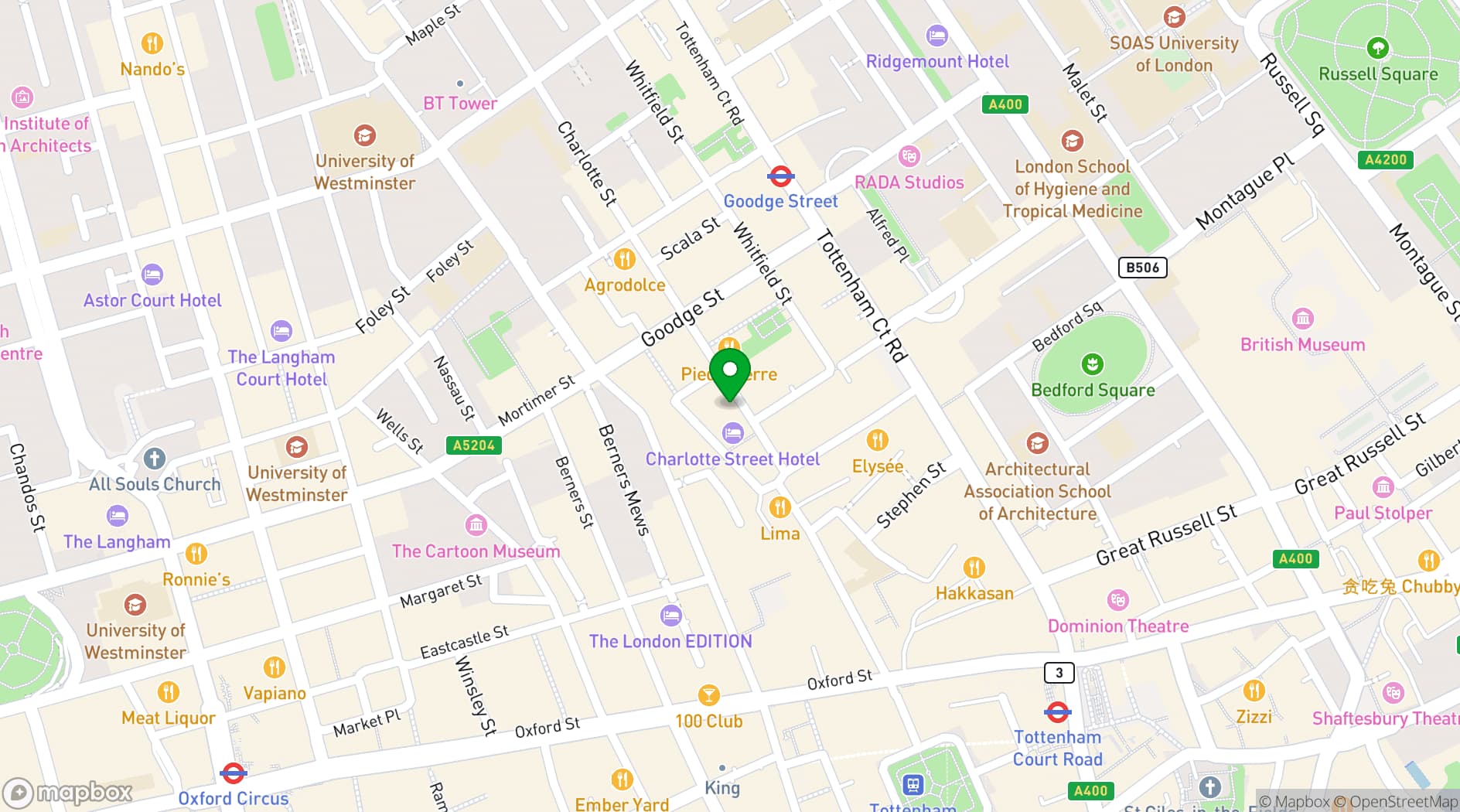 Map showing Carousel London