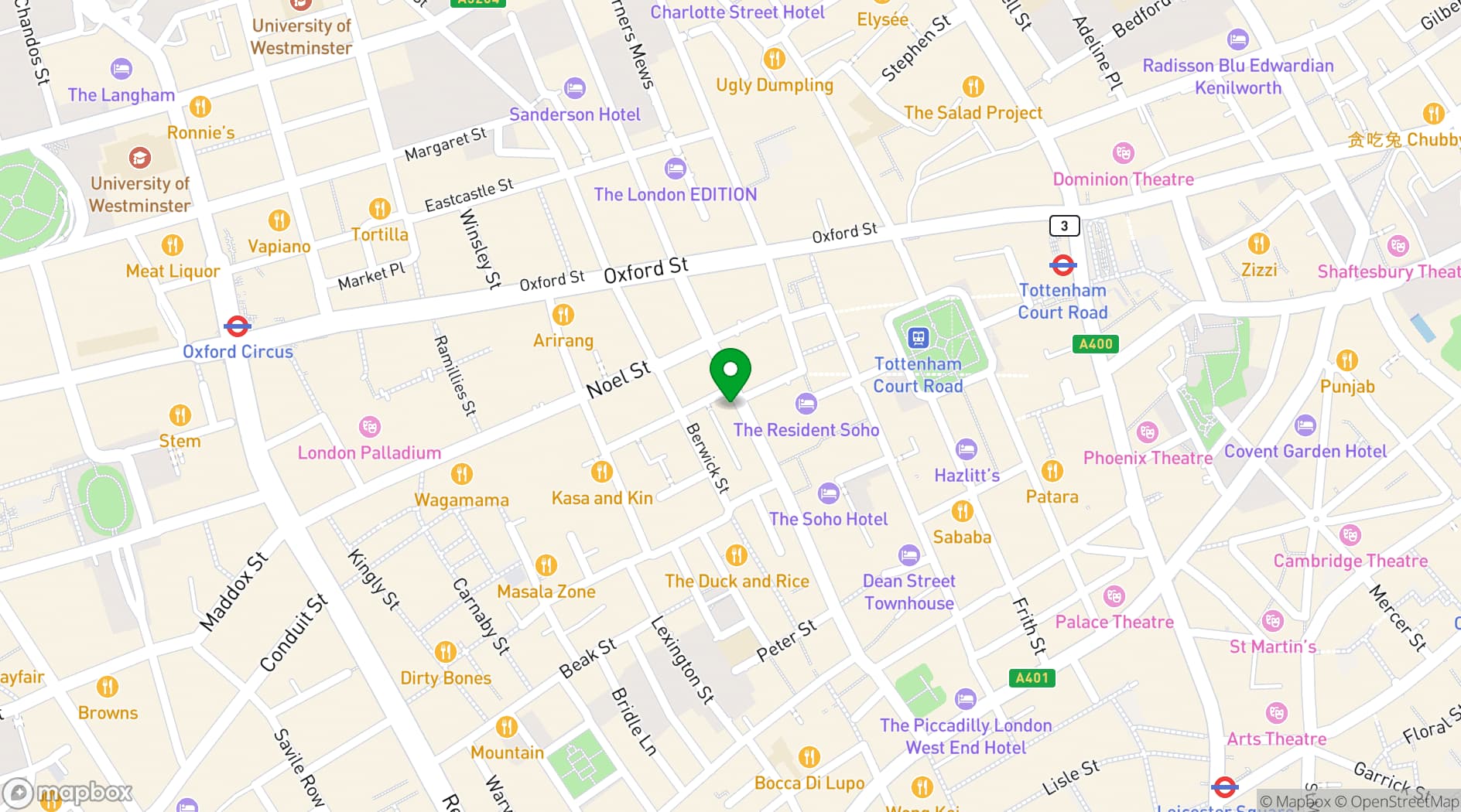 Map showing Starstruck HQ