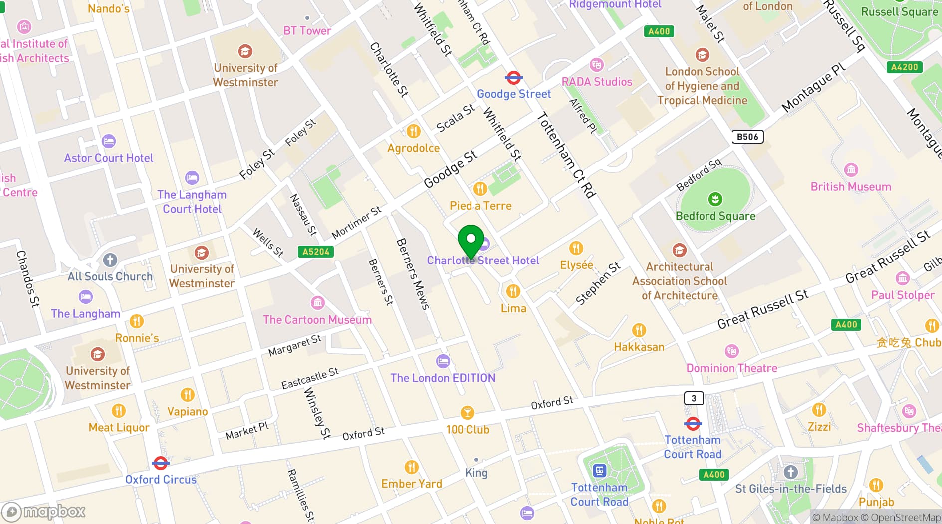 Map showing The Newman Arms