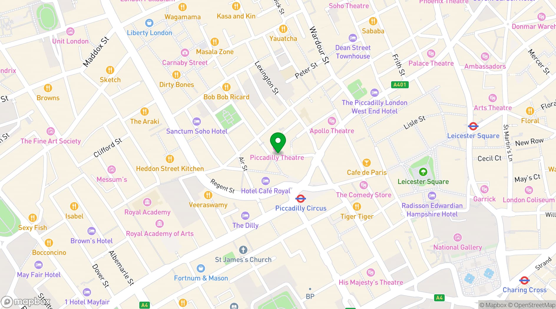 Map showing The Queens Head
