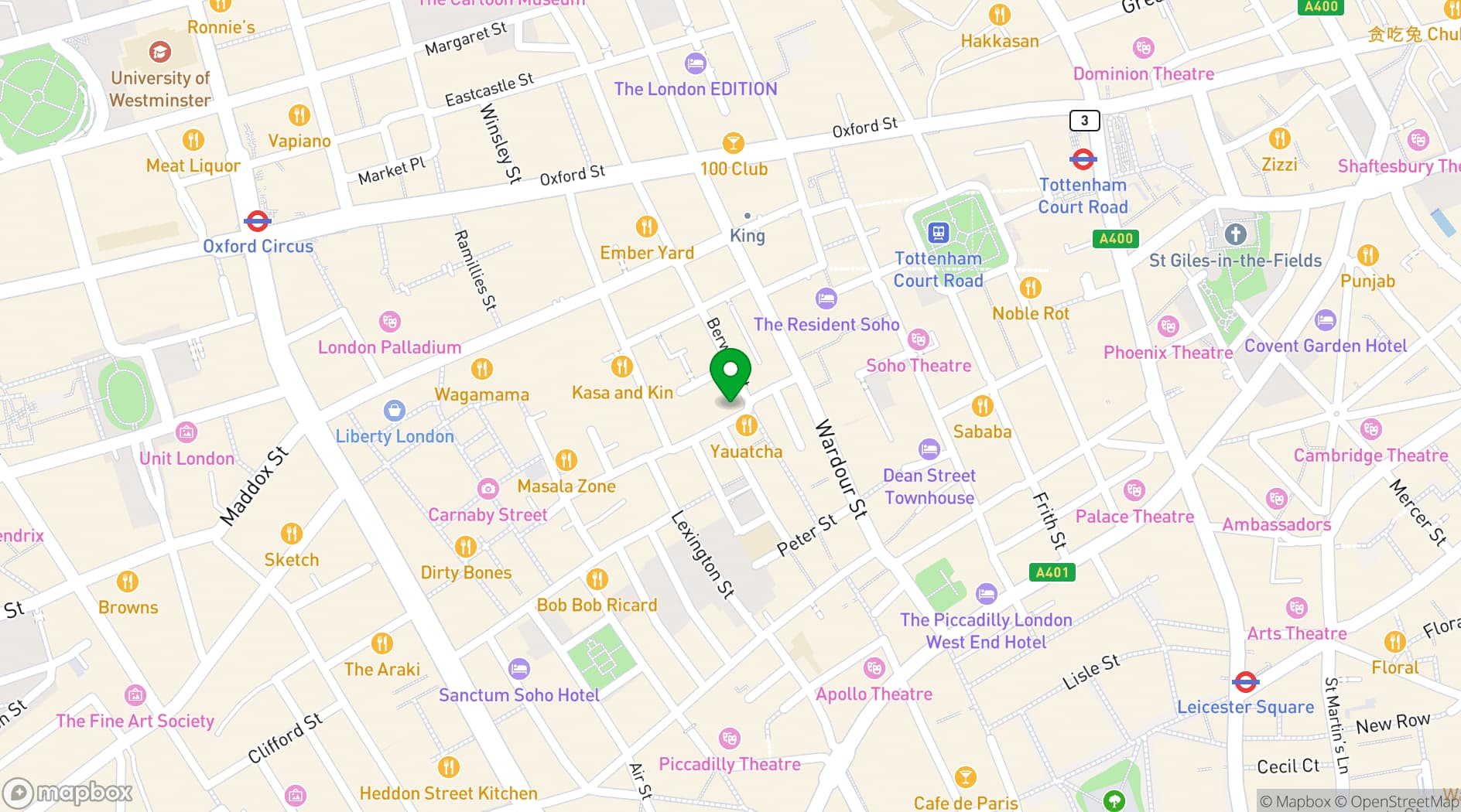 Map showing Dear Jackie