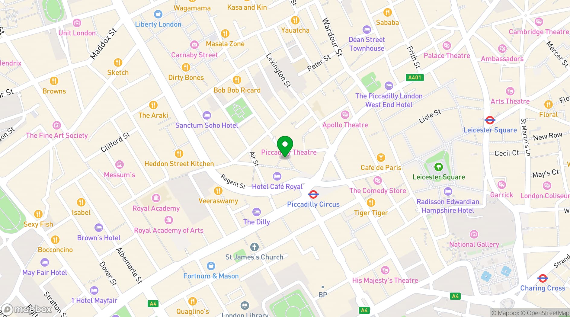 Map showing Brasserie Zédel 
