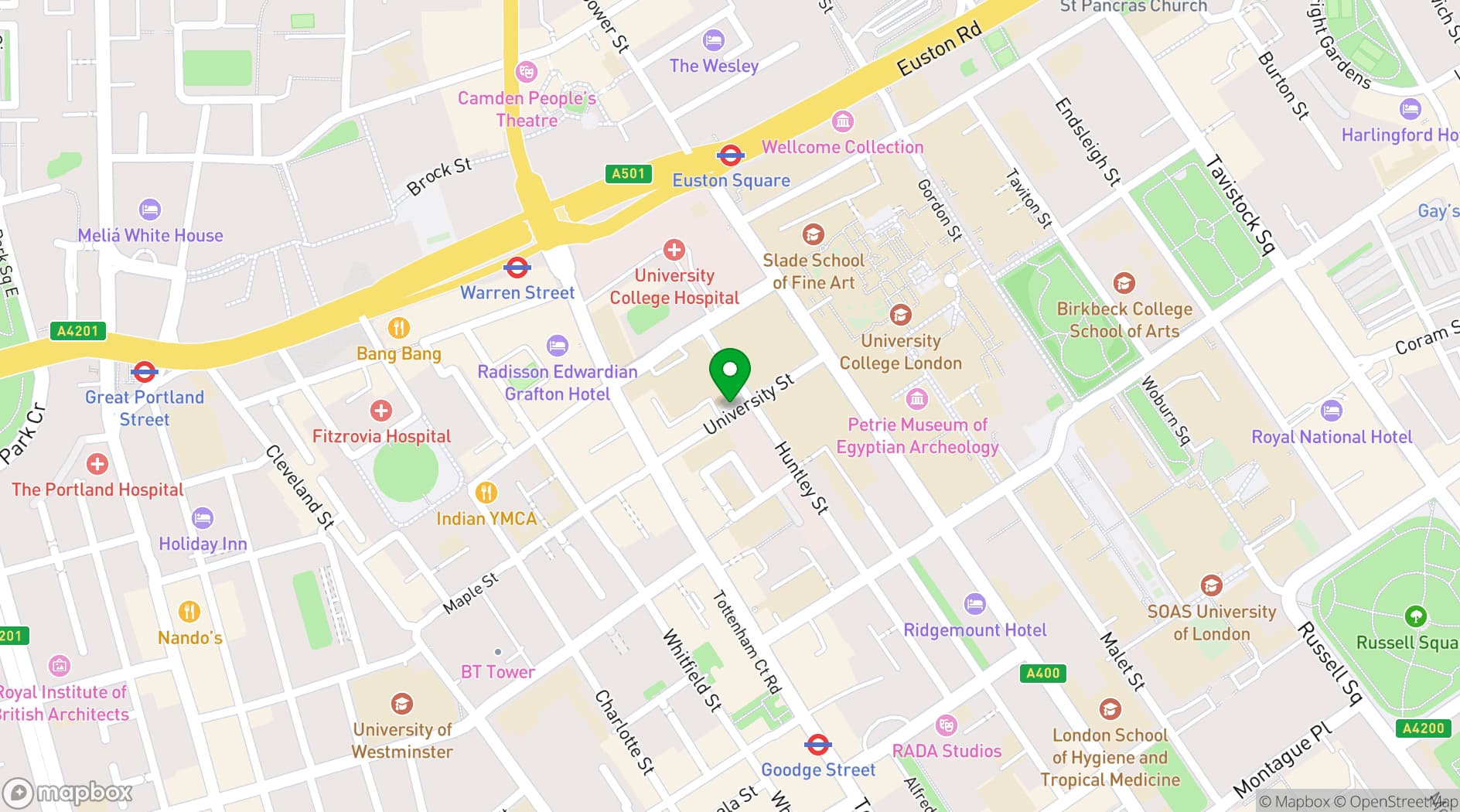Map showing The Jeremy Bentham