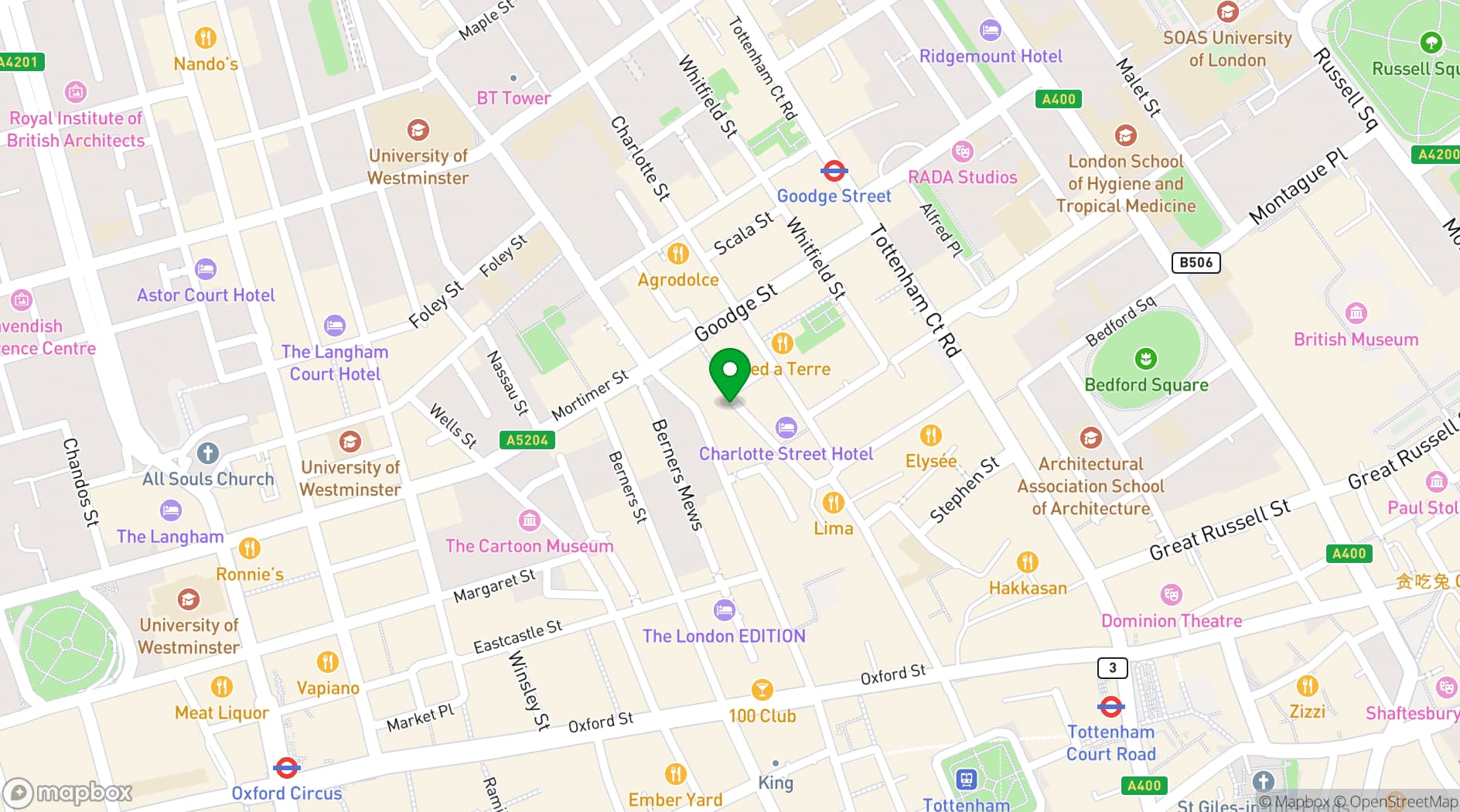 Map showing Gallery Rosenfeld