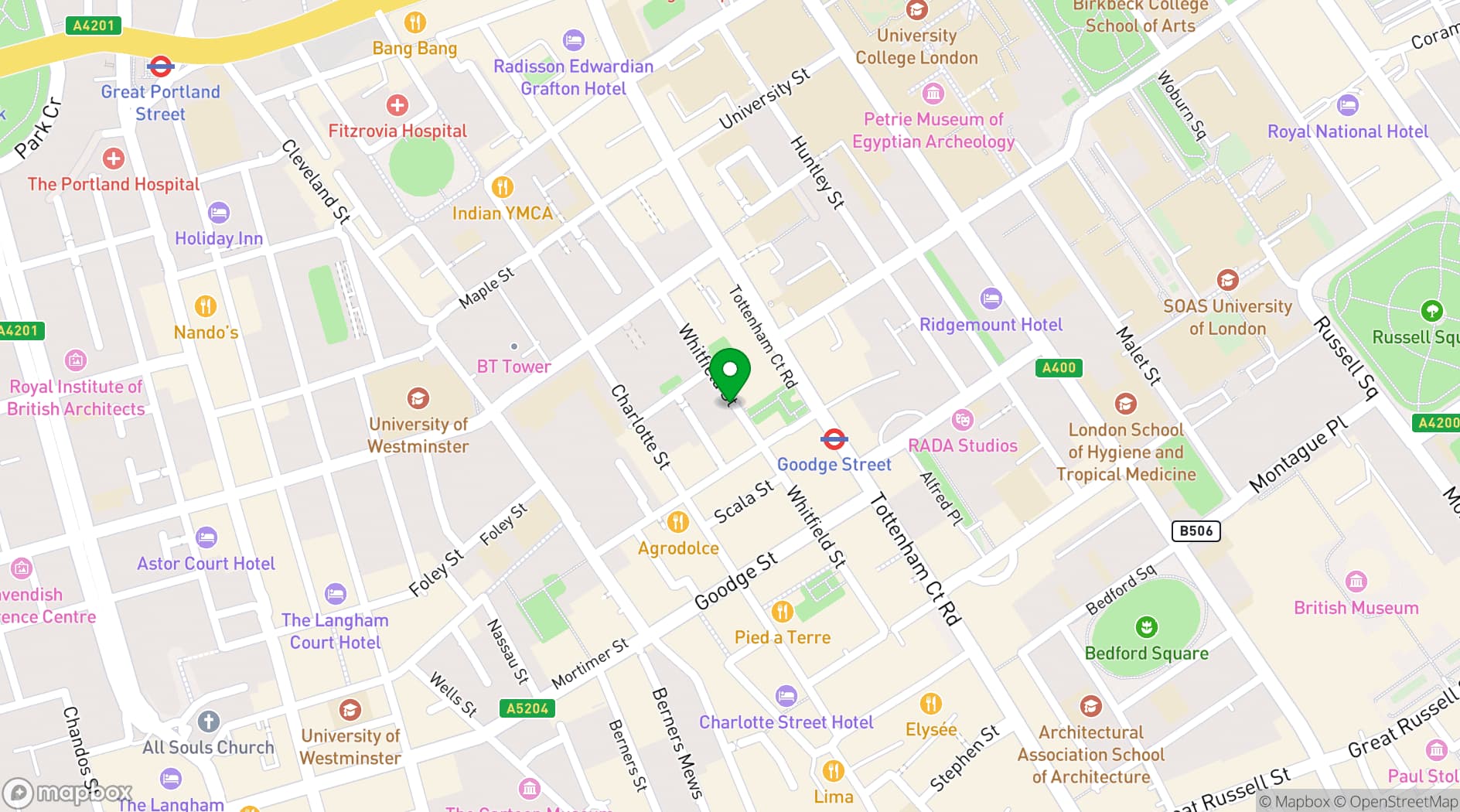 Map showing The Society Building