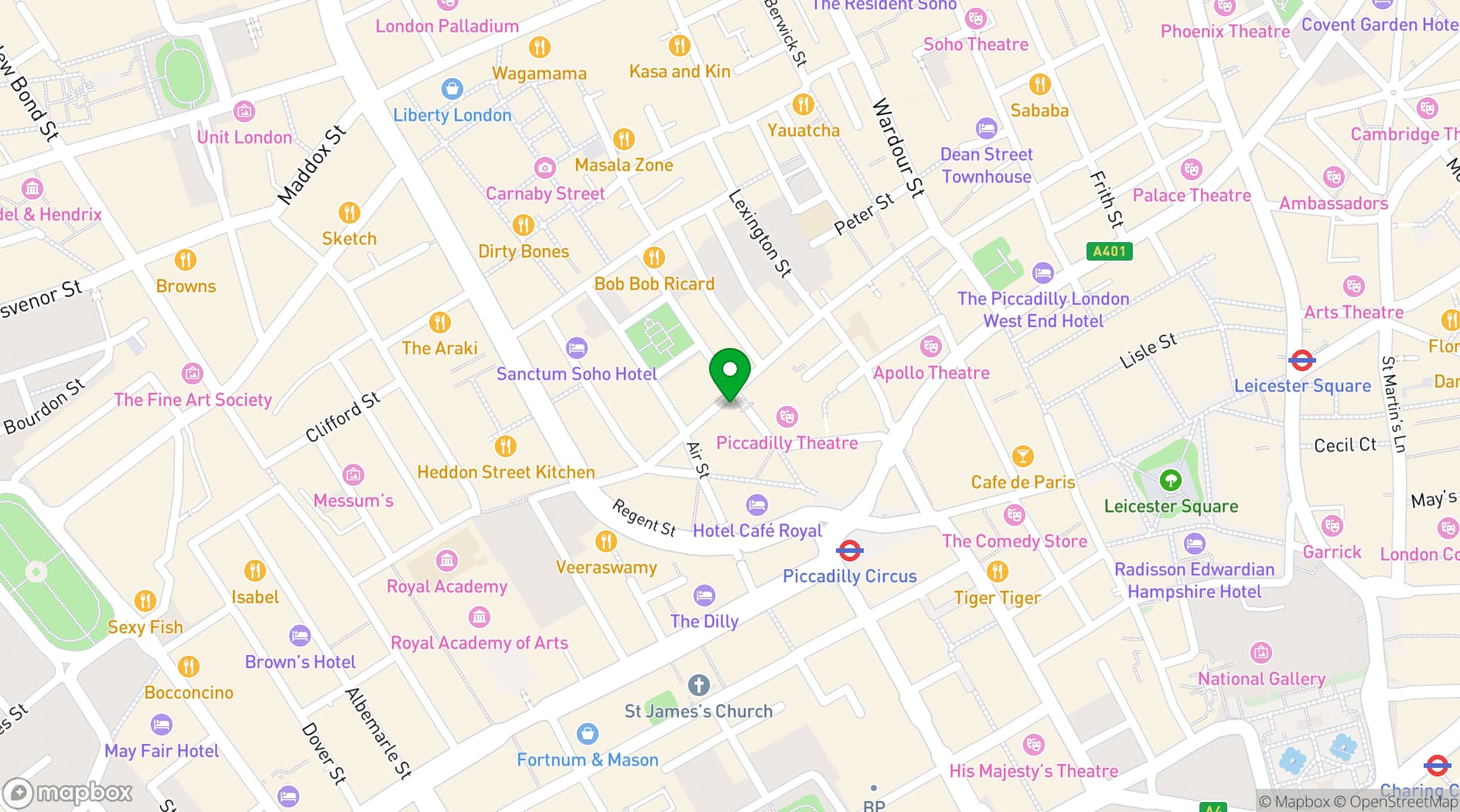 Map showing Clays Soho